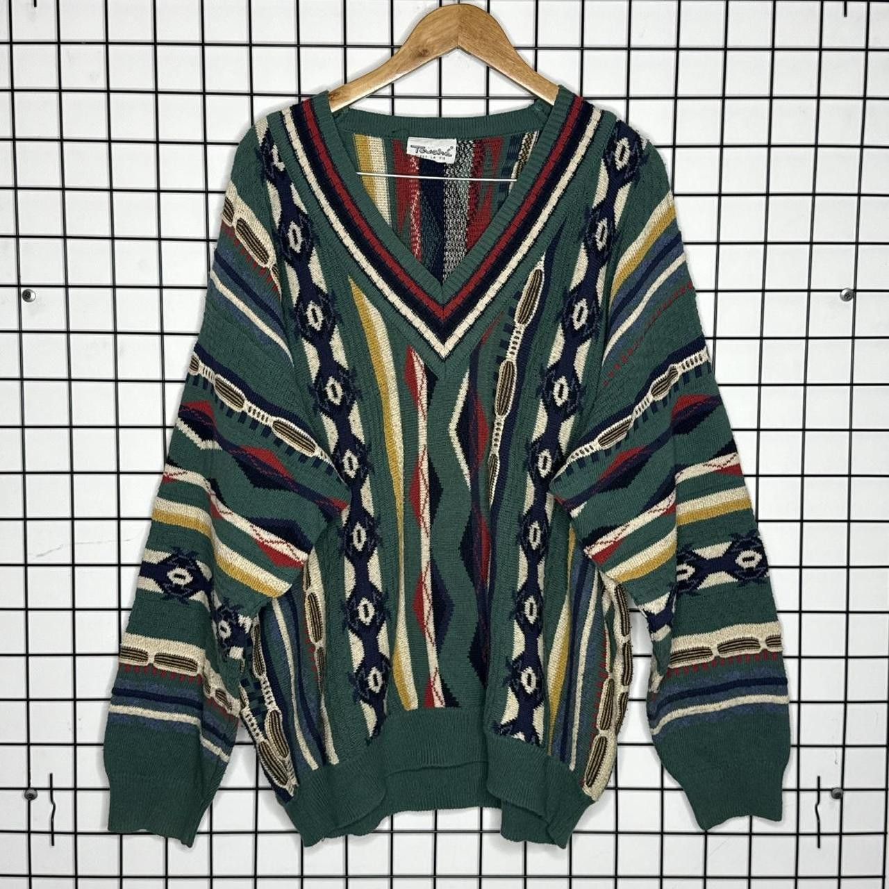 Vintage Vintage 90s Coogi Style Jumper Cable Knit Retro Size US XL / EU 56 / 4 - 1 Thumbnail