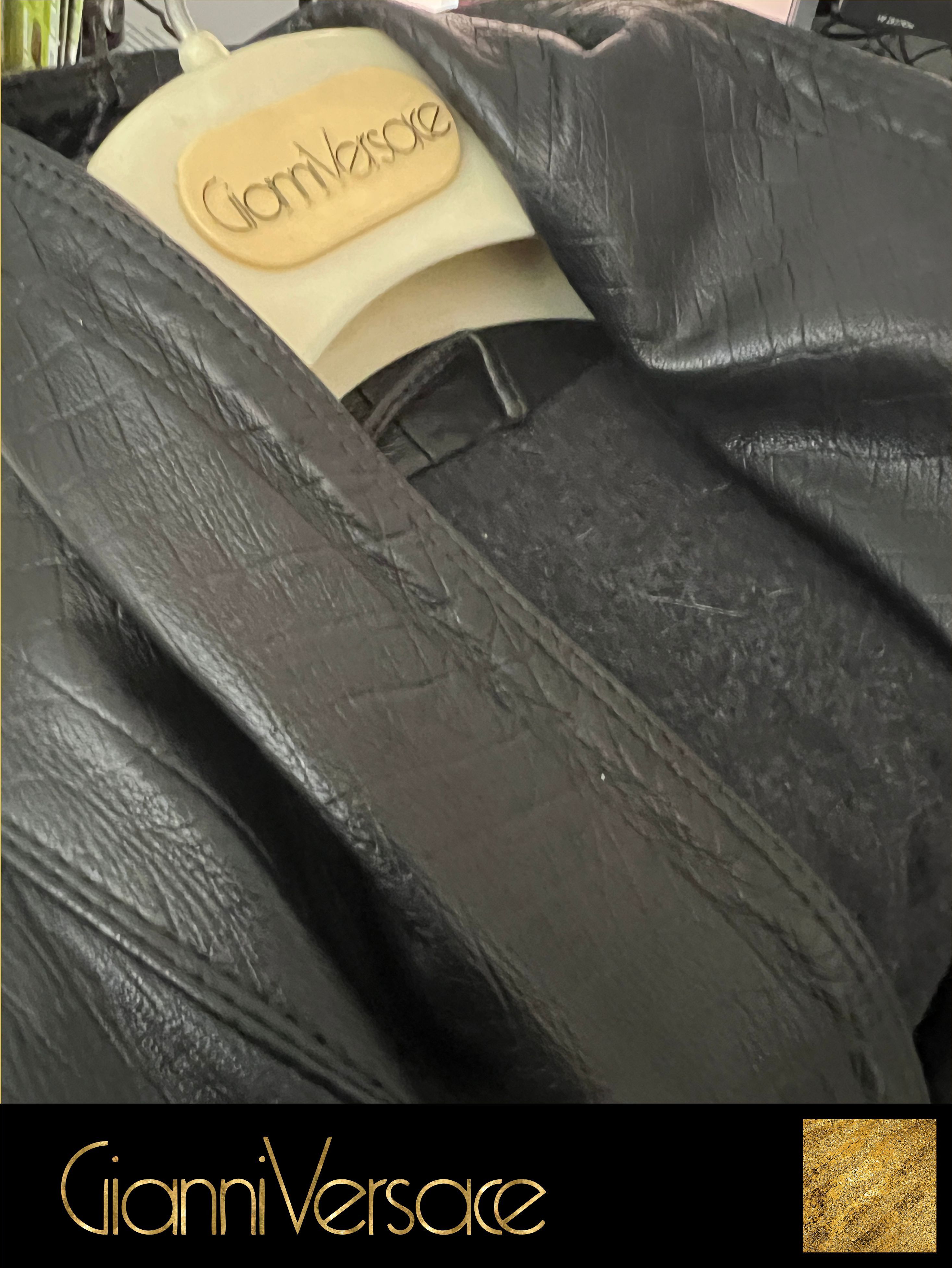 Versace Beautiful Vintage Leather Coat by Versace Size US XL / EU 56 / 4 - 12 Thumbnail