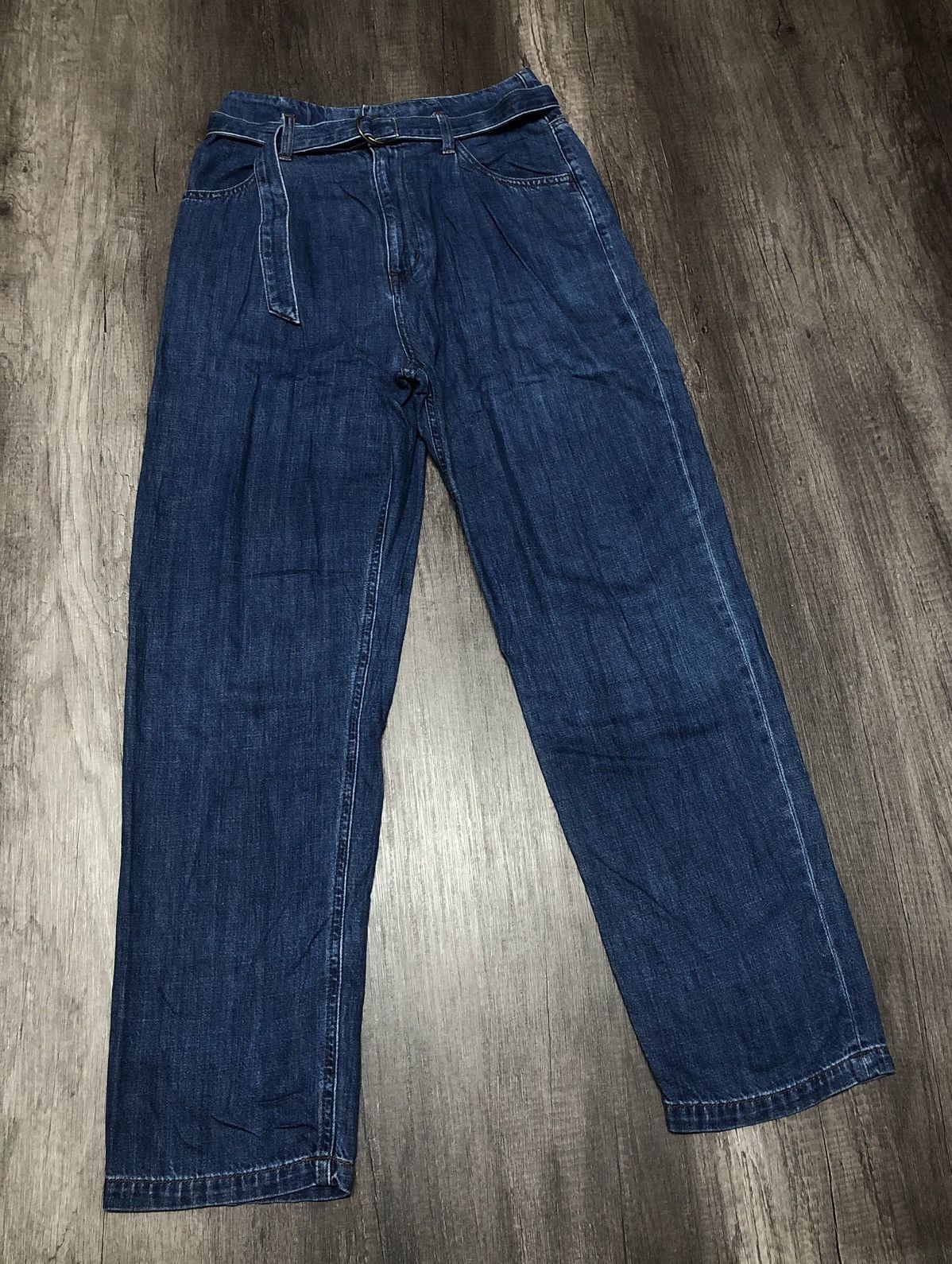 Japanese Brand × Uniqlo × Vintage Uniqlo Jeans Fit Relaxed Style Tapered With Belt (unisex) Size 28" / US 6 / IT 42 - 25 Thumbnail