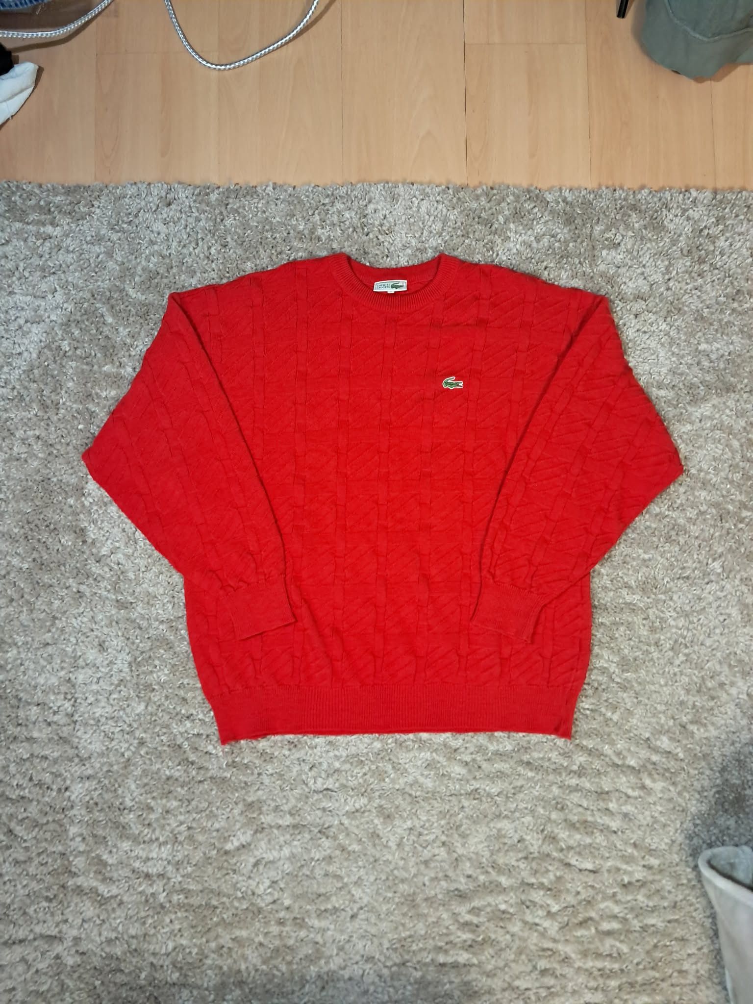 Lacoste Vintage CHEMISE LACOSTE Red Sweater 80s 90s Size US XL / EU 56 / 4 - 1 Thumbnail