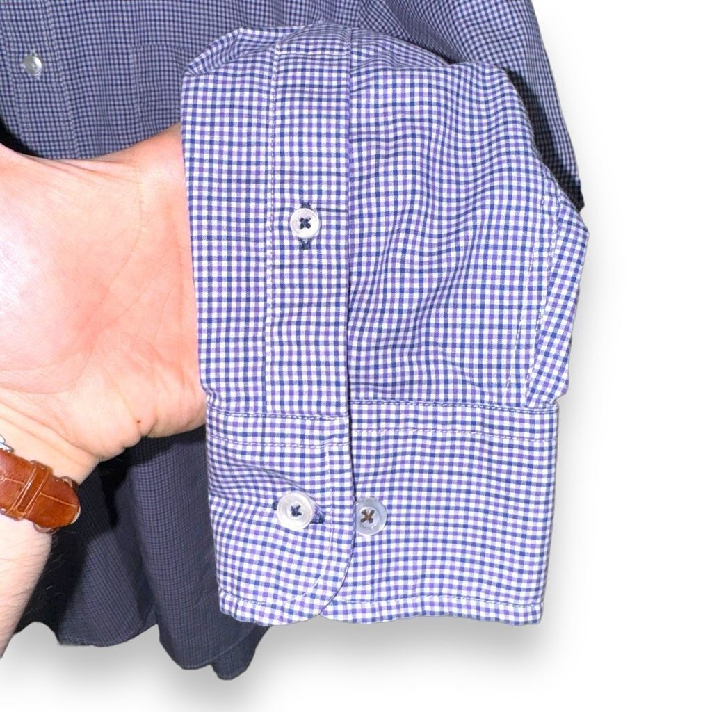 UNTUCKit UntuckIt Purple & Navy Check Button Down Shirt Size XL Size US XL / EU 56 / 4 - 5 Thumbnail