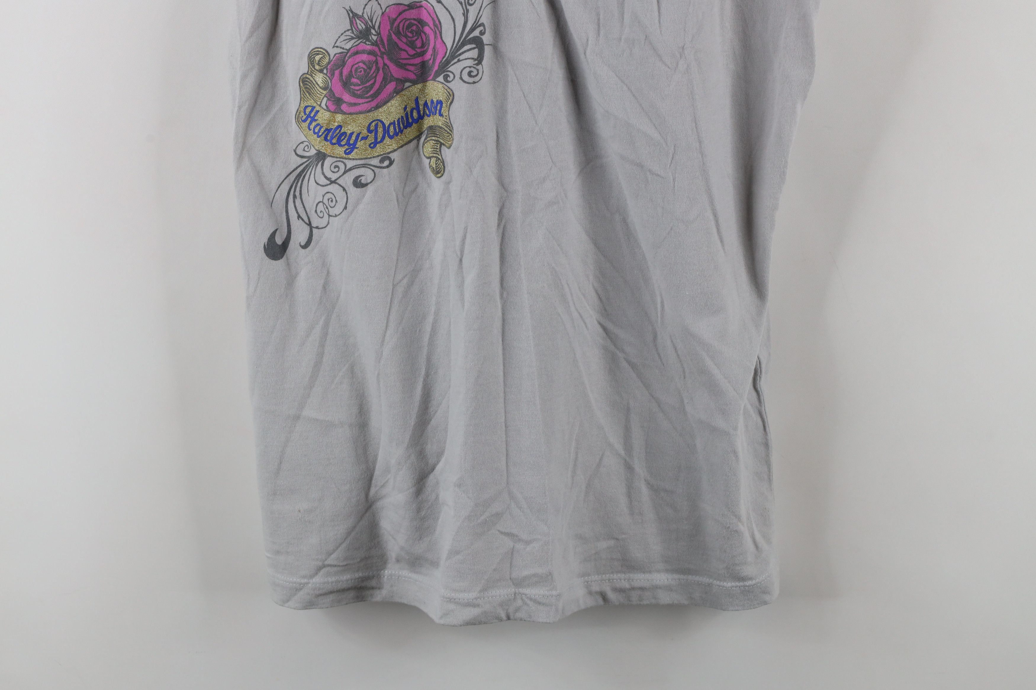 Harley Davidson × Vintage Vintage Harley Davidson Tribal Rose Flower Tank Top T-Shirt Size M / US 6-8 / IT 42-44 - 3 Thumbnail
