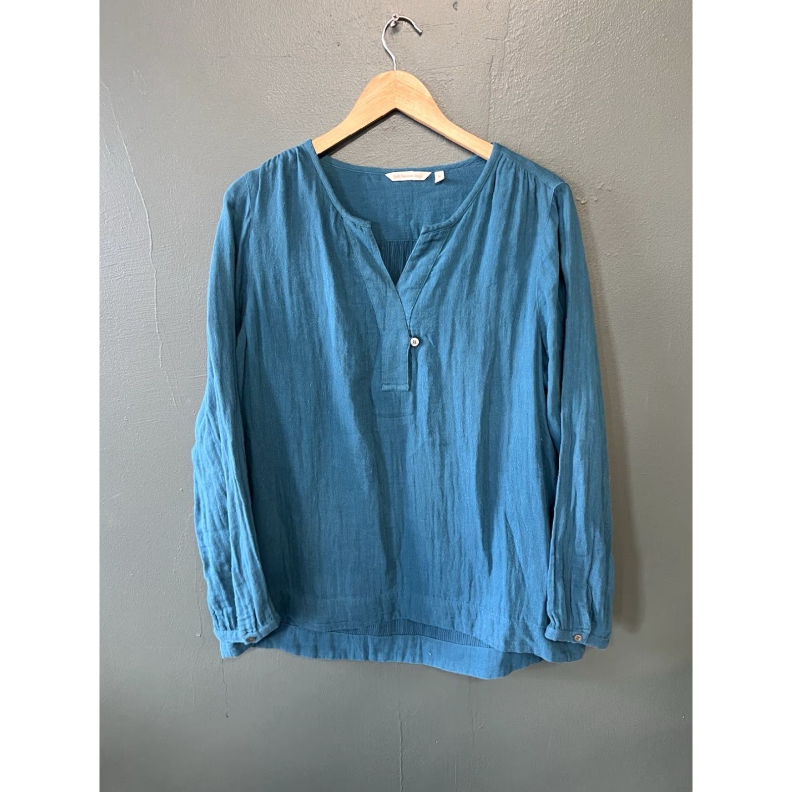 Soft Surroundings Soft Surroundings Blouse Shirt Womens Long Sleeve XL Blue Tunic Size XL / US 12-14 / IT 48-50 - 2 Thumbnail