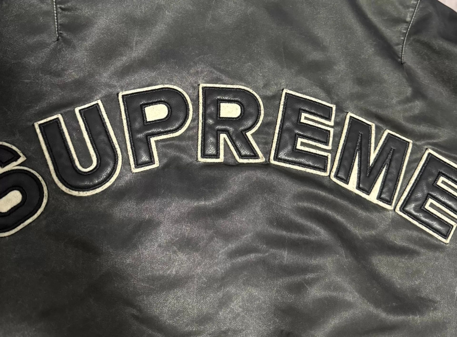 Supreme Supreme SS23 Denim-Sleeve MA-1 Jkt L Cowhide Collar Size US L / EU 52-54 / 3 - 4 Thumbnail