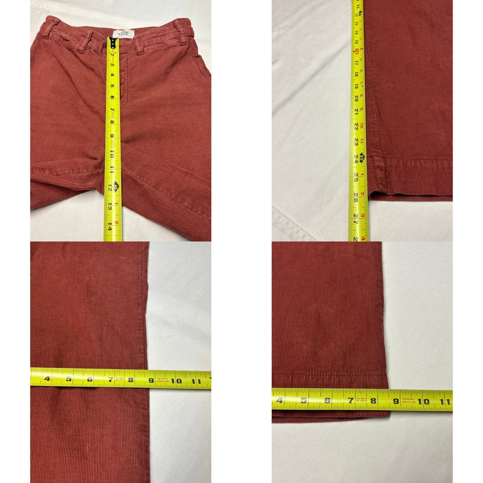 Marine Layer Marine Layer Allison Corduroy Pants Women 2 W26 L26 Rust Red Wide Leg Button Fly Size 26" / US 2 / IT 38 - 8 Thumbnail