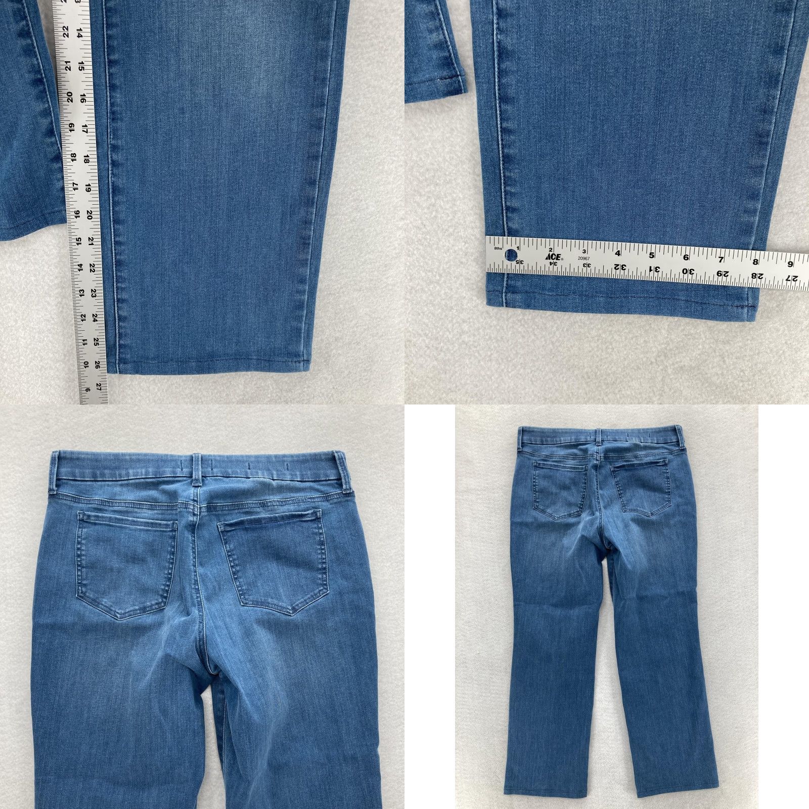 NYDJ NYDJ Marilyn Straight Jeans Womens Petite Medium Blue Stretch Lift Tuck Denim PM Jeans Size 32" / US 10 / IT 46 - 8 Thumbnail