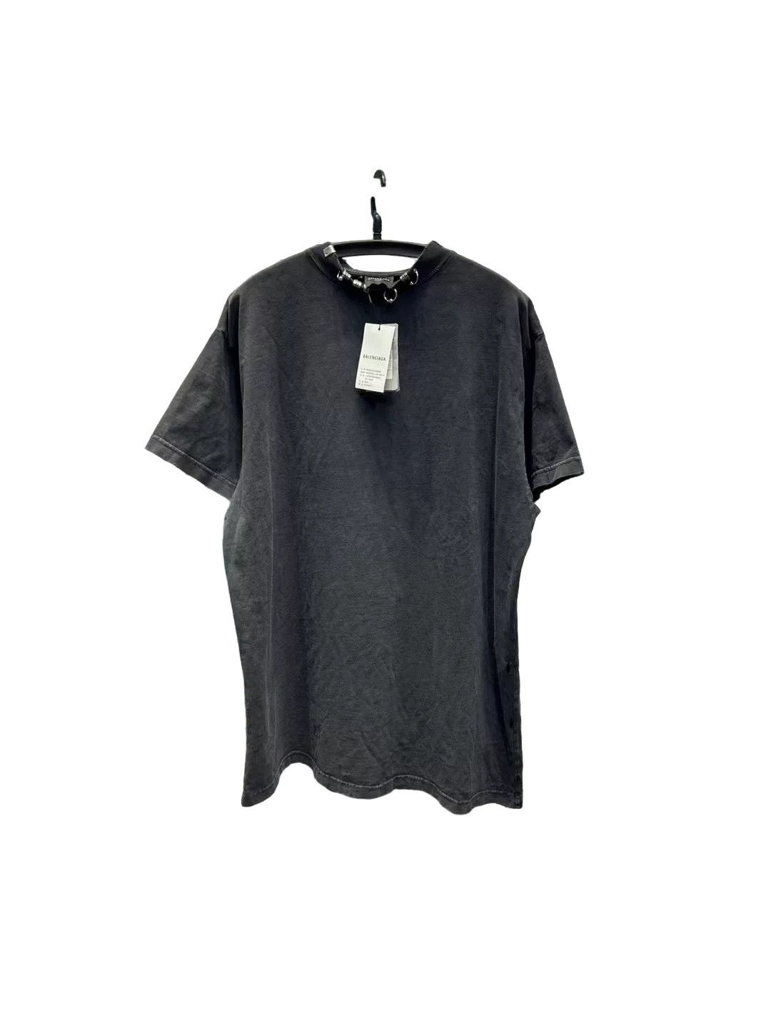 Balenciaga Balenciaga Metal Ring Distressed T-Shirt Size 1 Size US S / EU 44-46 / 1 - 1 Thumbnail