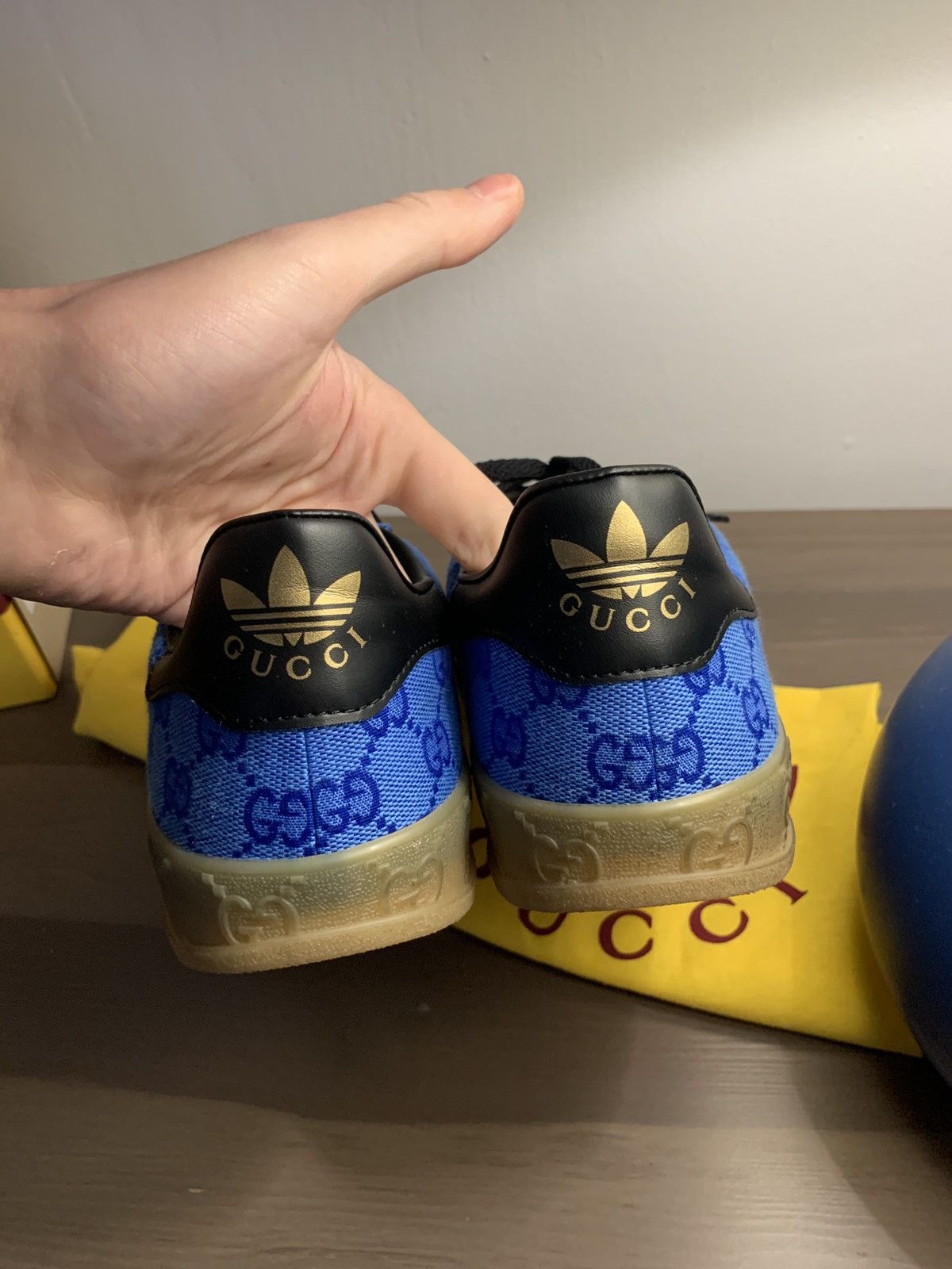 Adidas  Gucci Adidas x gucci gazelle shoe blue | Grailed