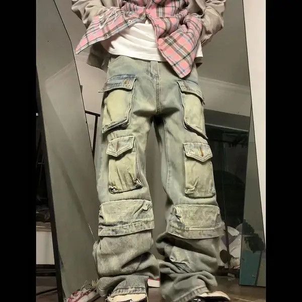 VIBE Vintage washed grunge multi-pocket cargo jeans Size US 30 / EU 46 - 5 Thumbnail