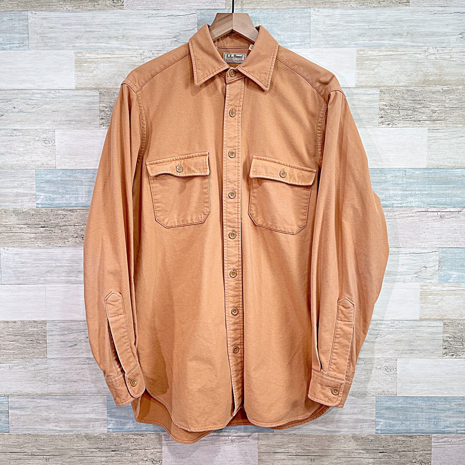 L.L. Bean LL Bean Chamois Shirt Orange Vintage 90s Mens Large Tall 16 Size US L / EU 52-54 / 3 - 1 Thumbnail