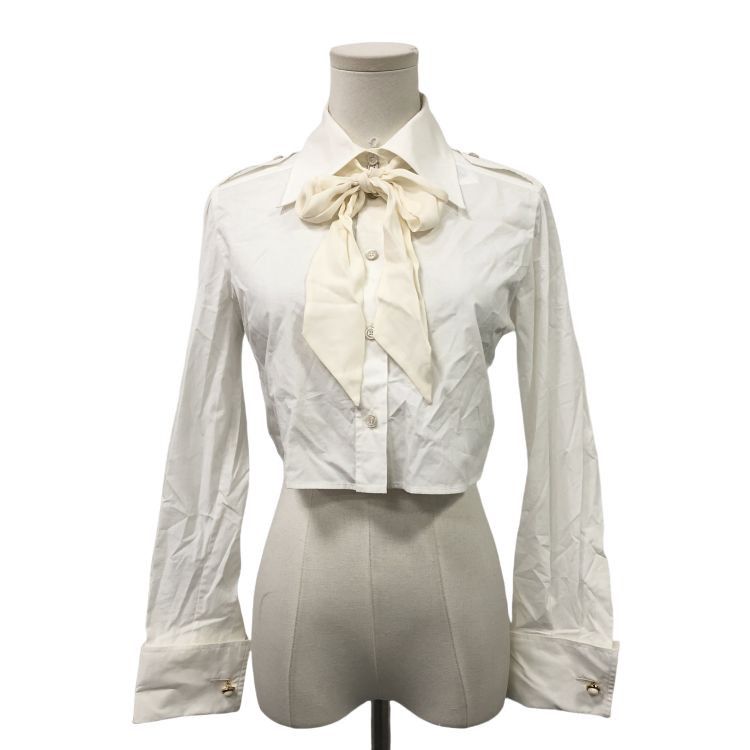 Gucci Gucci White Cotton Bow Blouse Size 38 Size XS / US 0-2 / IT 36-38 - 1 Thumbnail