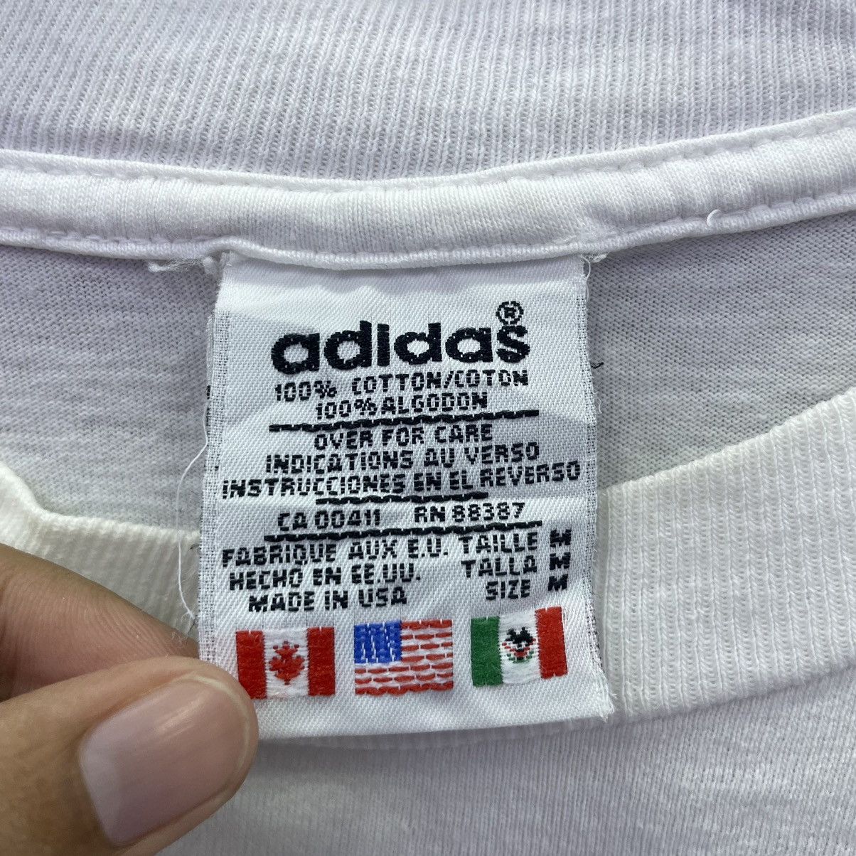 Adidas × Vintage 1990s Adidas Big Logo Double Sided Graphic T Shirt Size US L / EU 52-54 / 3 - 4 Thumbnail