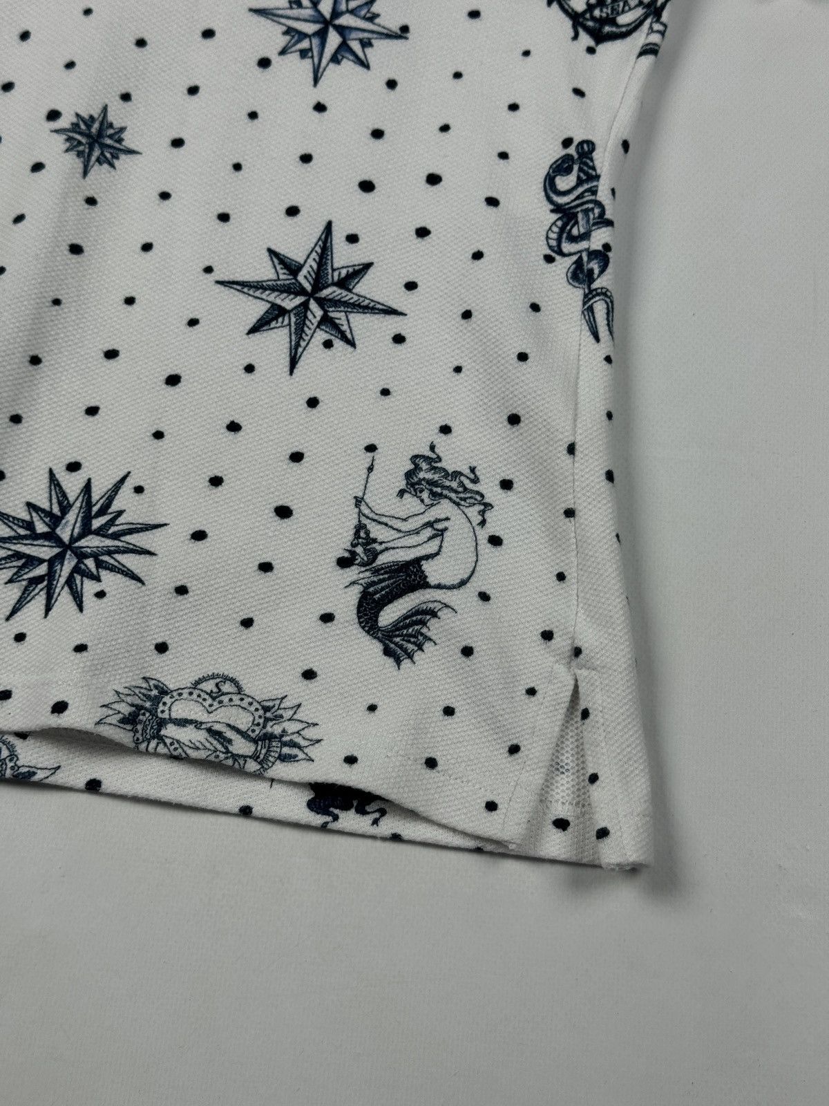 Alexander McQueen × Designer ALEXANDER MCQUEEN Lost At Sea Tattoo Printed Polo Shirt Size US S / EU 44-46 / 1 - 7 Thumbnail