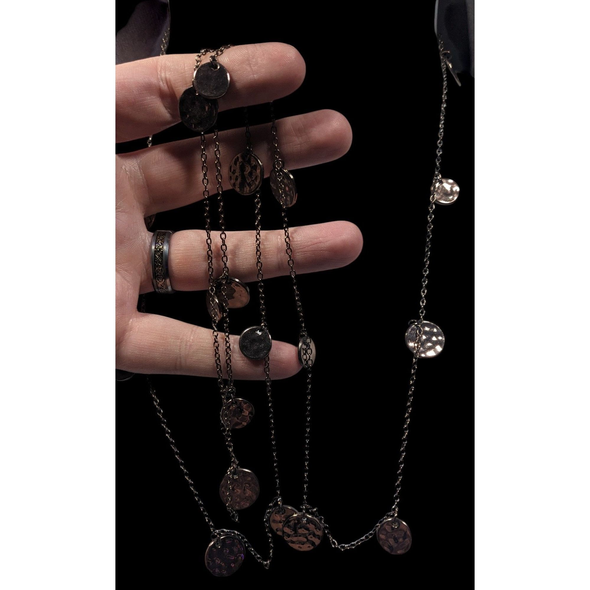 Other Daisy Fuentes Bronze Tone Hammered Disc Opera Length Charm N Size ONE SIZE - 6 Thumbnail