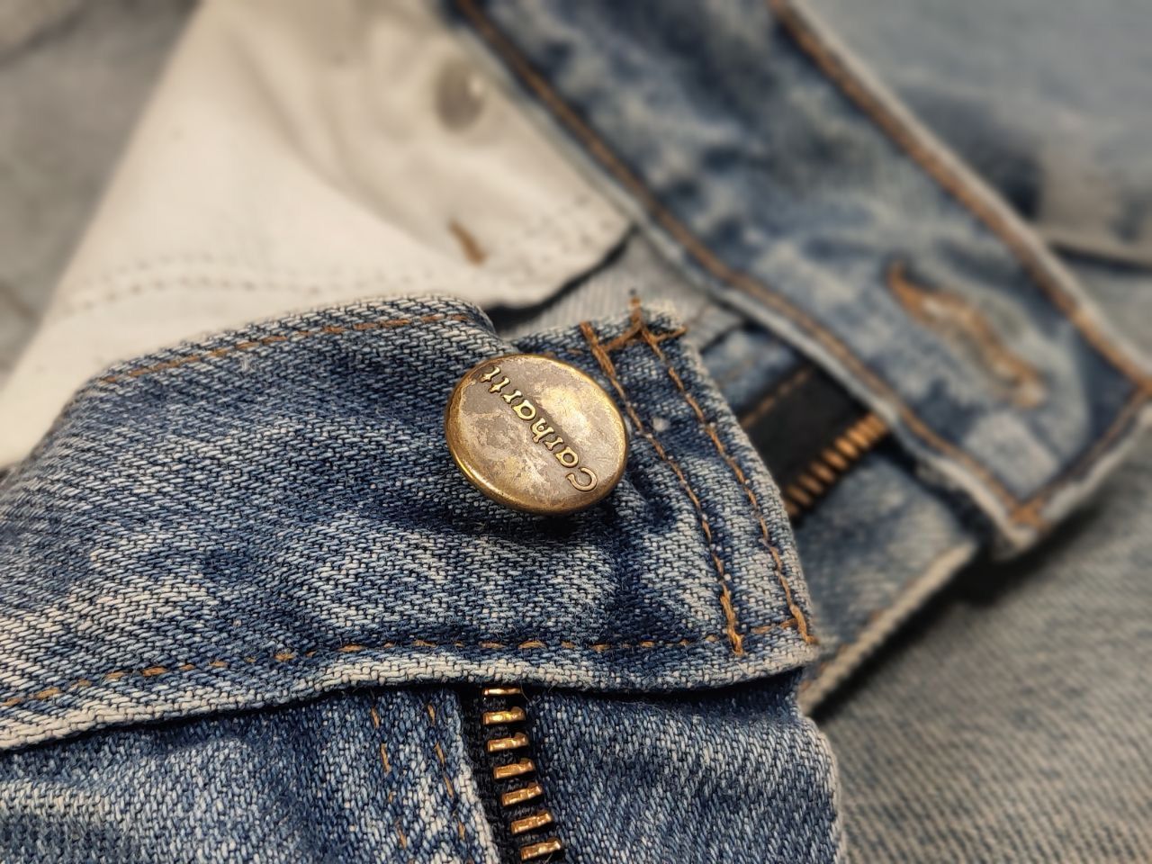 Carhartt Vintage 90's USA Carhartt Faded Blue Distressed Denim Jeans Size US 34 / EU 50 - 17 Thumbnail