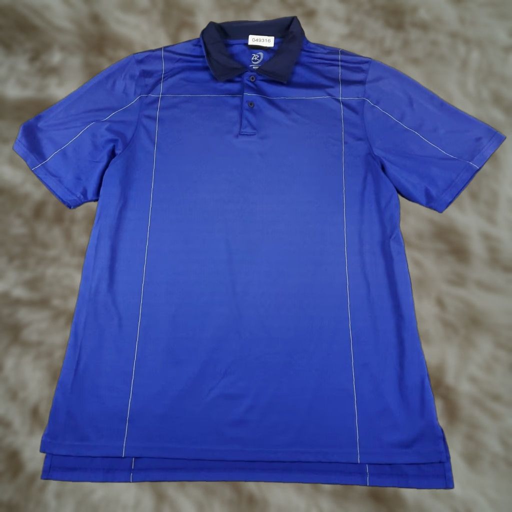 Vintage Zero Restriction Polo Shirt Mens XL Blue Polo Shirt XL Mens Blue Golf Casual Short Sleeve Button Collar Logo Size US XL / EU 56 / 4 - 1 Thumbnail