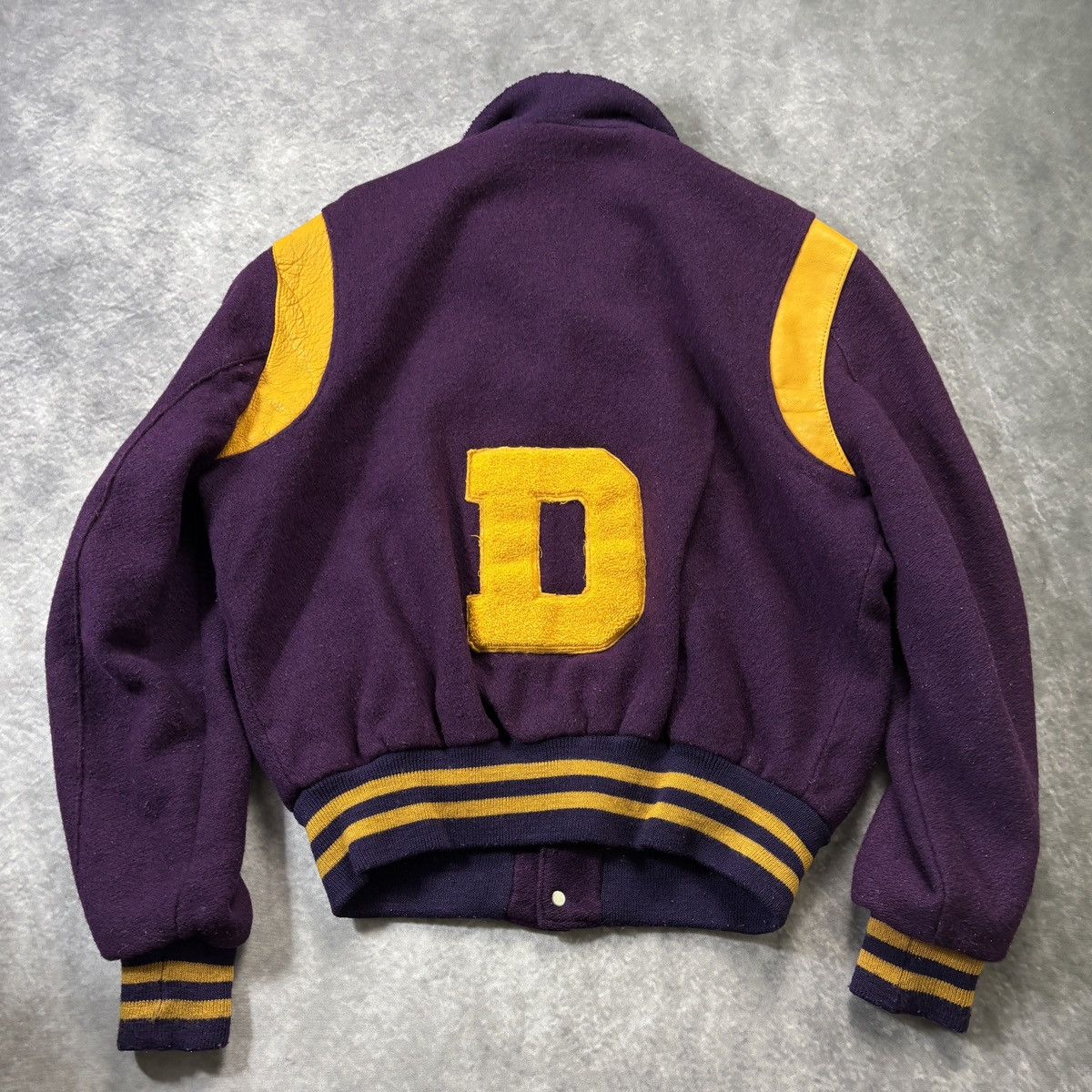 Delong × Vintage 1980s Delong Letterman Vintage Varsity Jacket Wool Bomber Size US S / EU 44-46 / 1 - 2 Thumbnail
