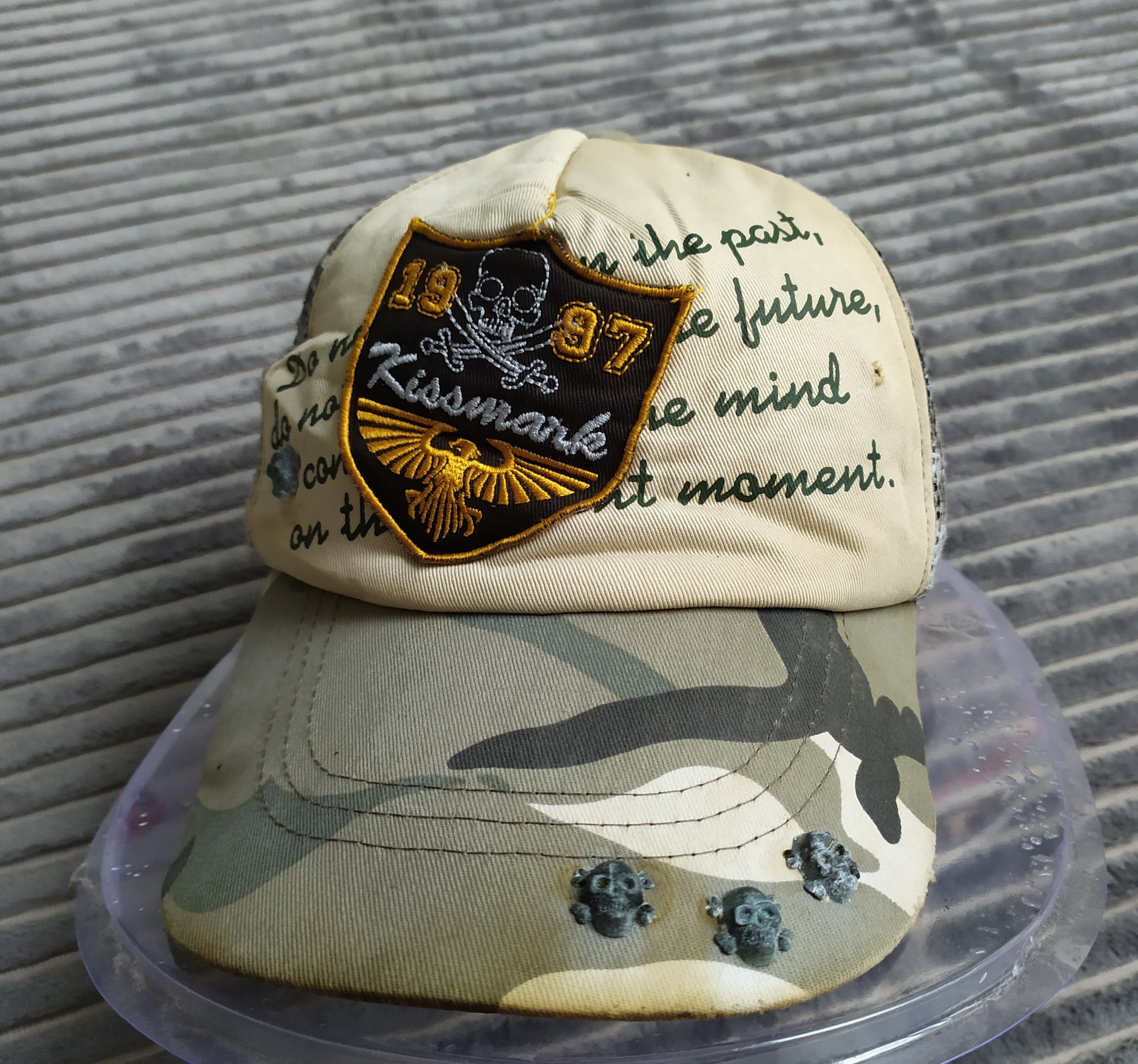 If Six Was Nine × Japanese Brand Vintage Kissmark skull Trucked camo Hat Size ONE SIZE - 1 Thumbnail