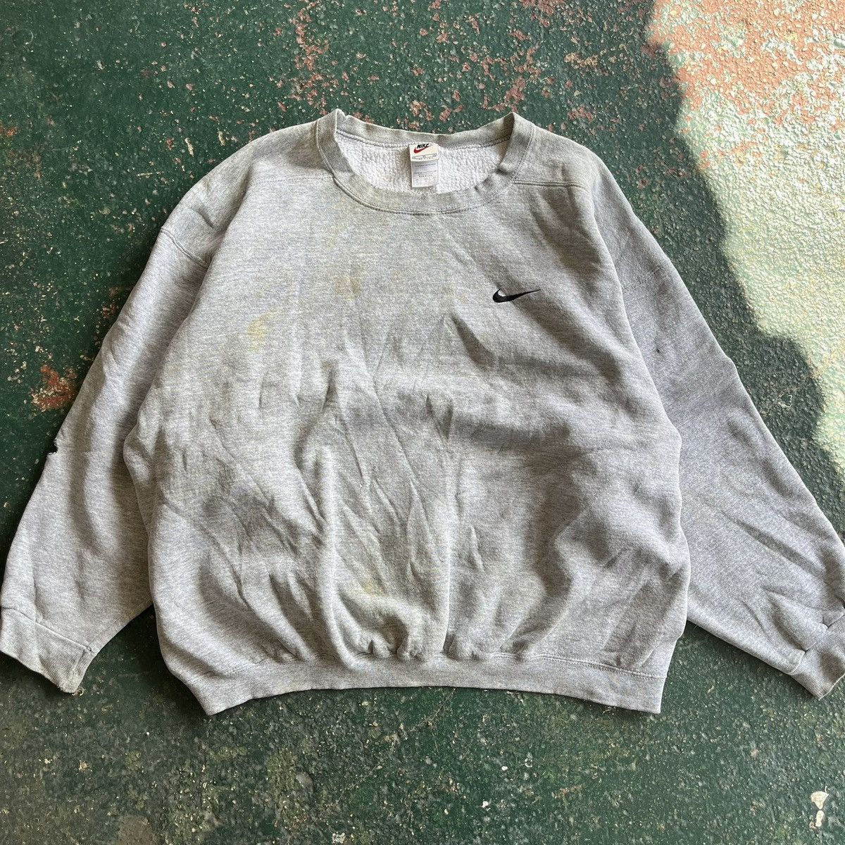 90s Thrashed Nike Swoosh Boxy Skater Grunge Distressed Faded