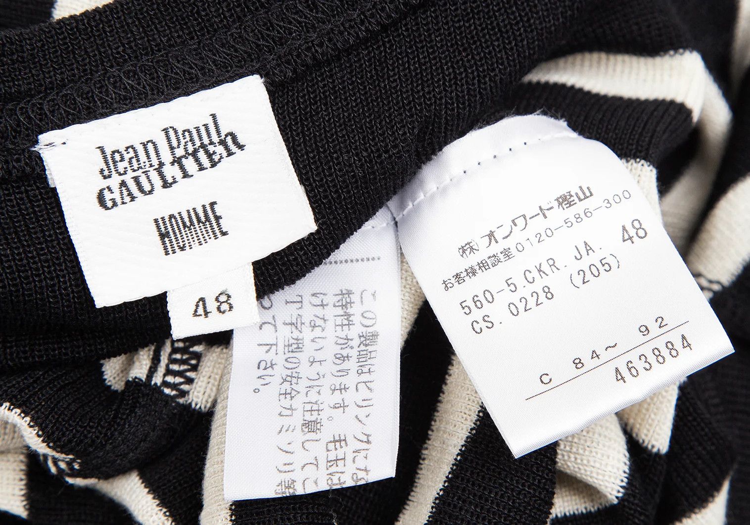 Jean Paul Gaultier Black and White Striped Sleeveless Knit Draped Top Size US M / EU 48-50 / 2 - 12 Thumbnail