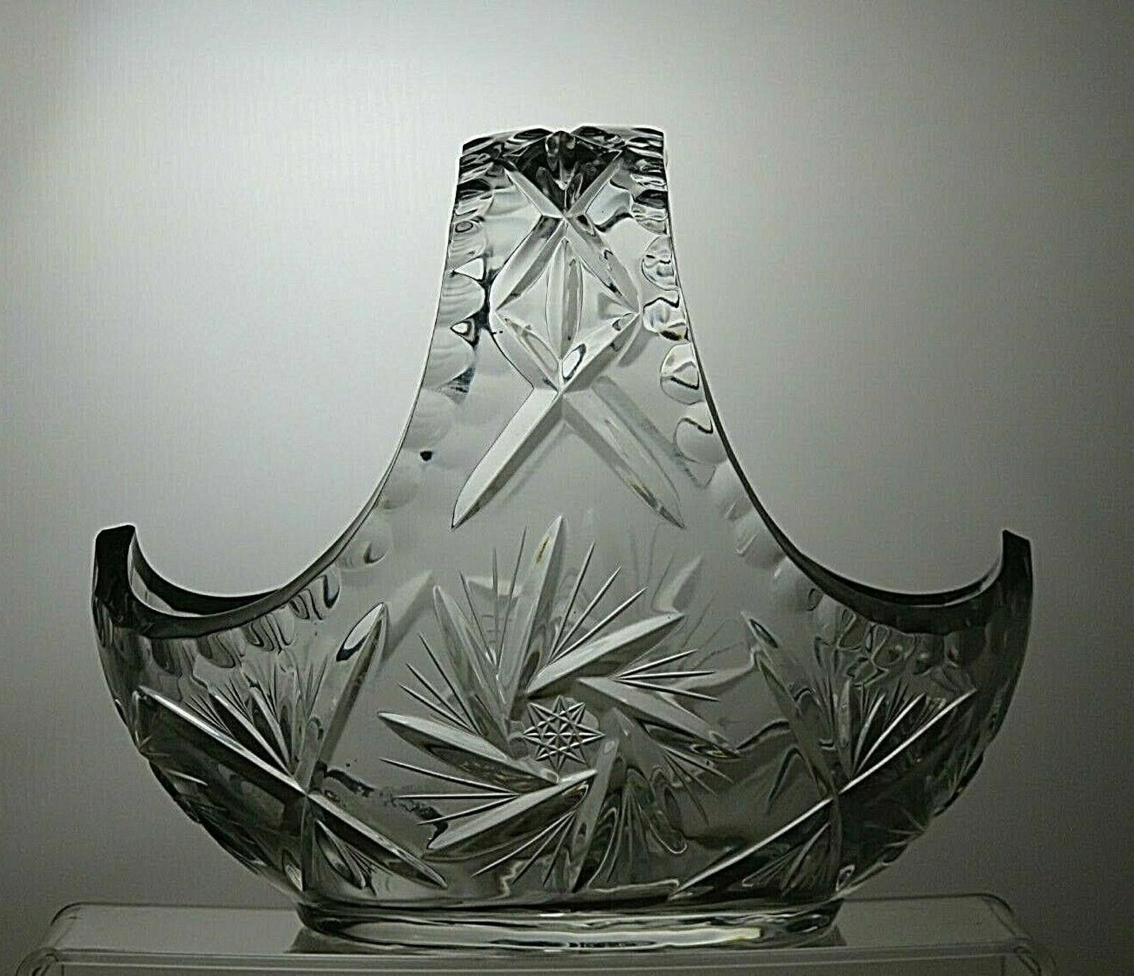 Poeme Bohemien Bohemia Crystal Pinwheel Cut Glass Handed Fruit Basket Size ONE SIZE - 2 Thumbnail