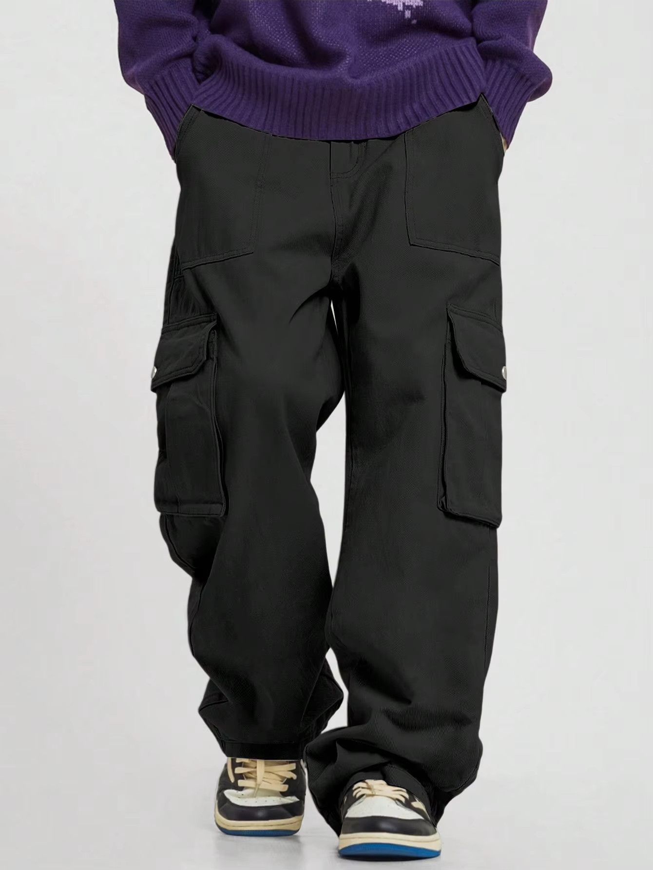 Japanese Brand Straight Leg Cargo Pants Loose Casual Outdoor Size US 33 - 4 Thumbnail