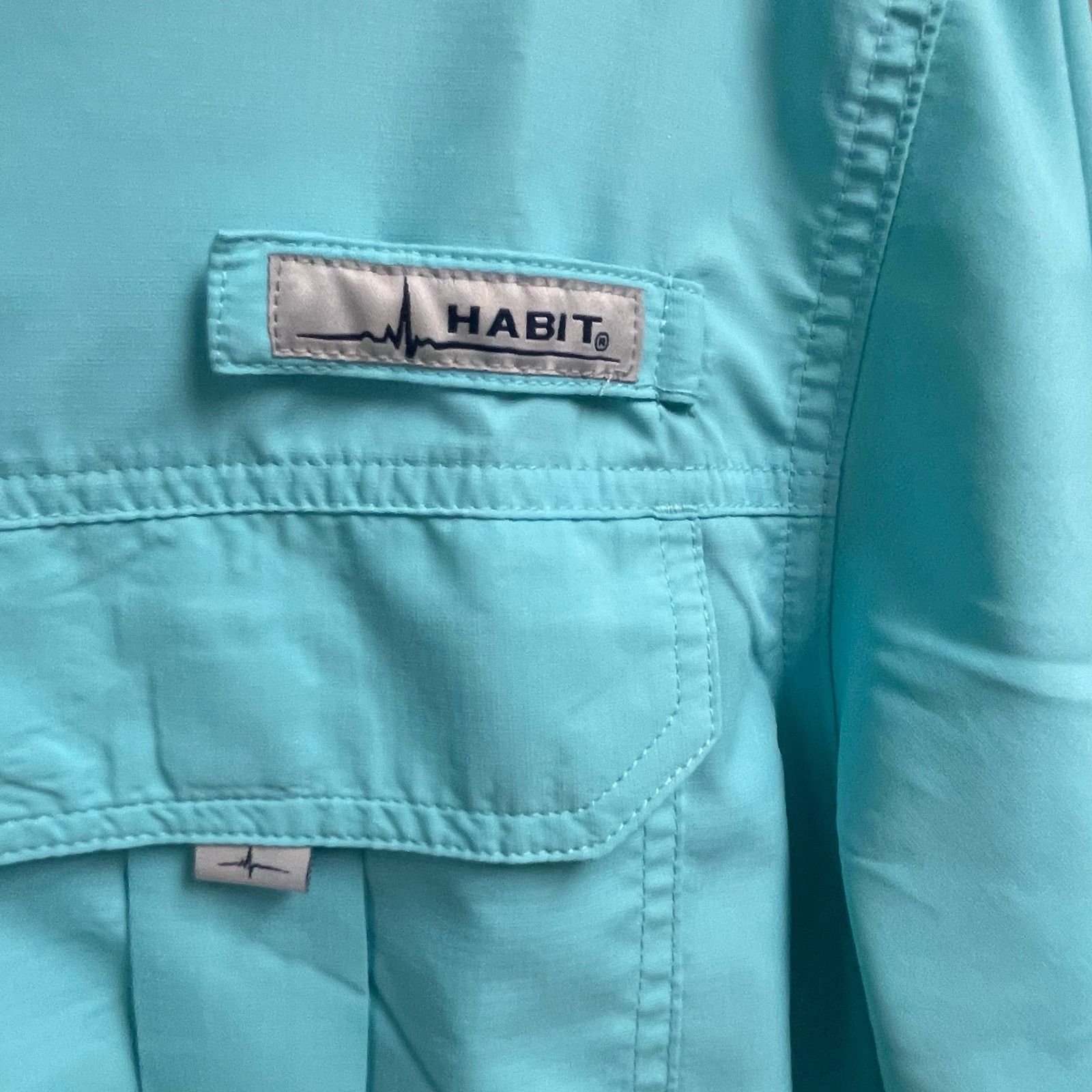 Other Habit Blue Radiance Mens Size Medium Button Down Fishing Size US M / EU 48-50 / 2 - 2 Thumbnail