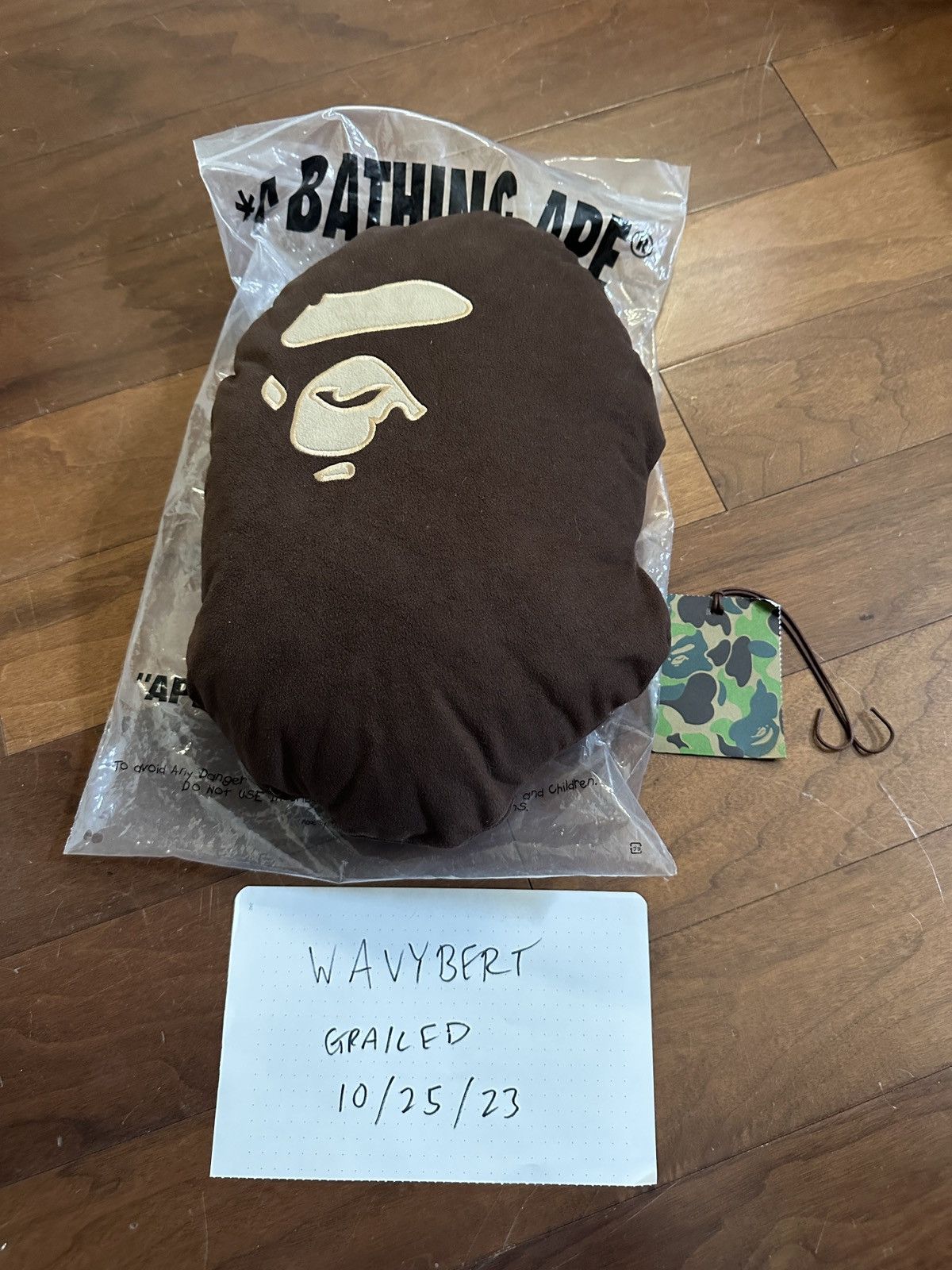 image of Bape Ape Head Cushion in Brown, Men's