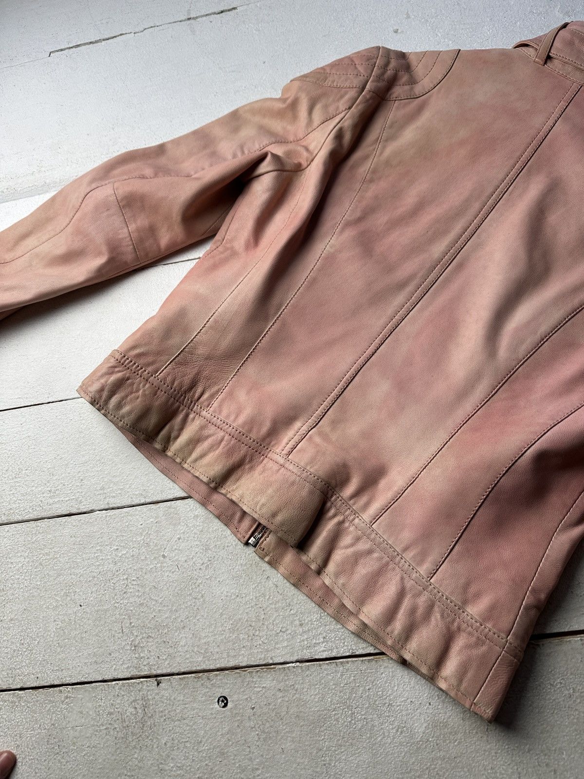 Other 🚨Y2K RICK OWENS TYPE DIRTY SLIM FIT ZIP LEATHER JACKET Size XS / US 0-2 / IT 36-38 - 13 Thumbnail