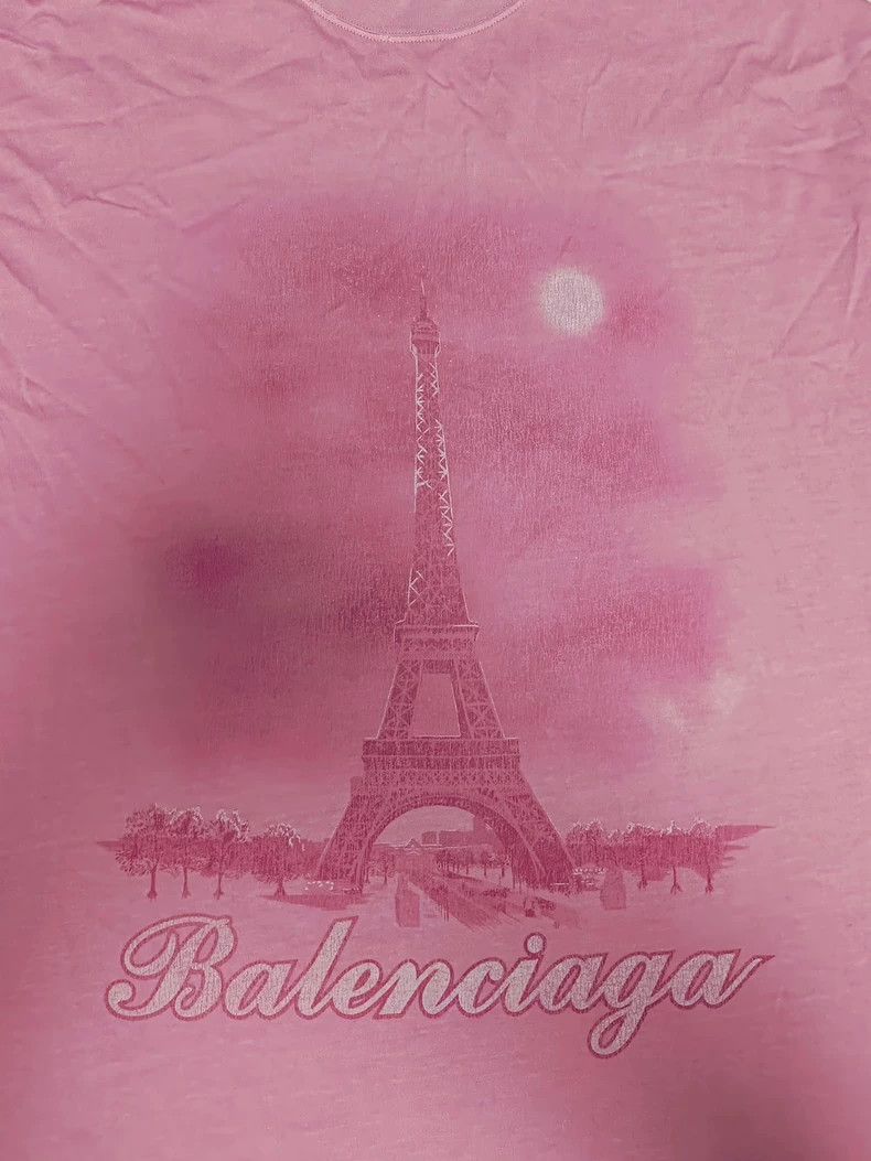 Balenciaga Balenciaga 24 Fall Pink pairsmoon Tower Short Sleeve 2501-N Size US L / EU 52-54 / 3 - 3 Thumbnail