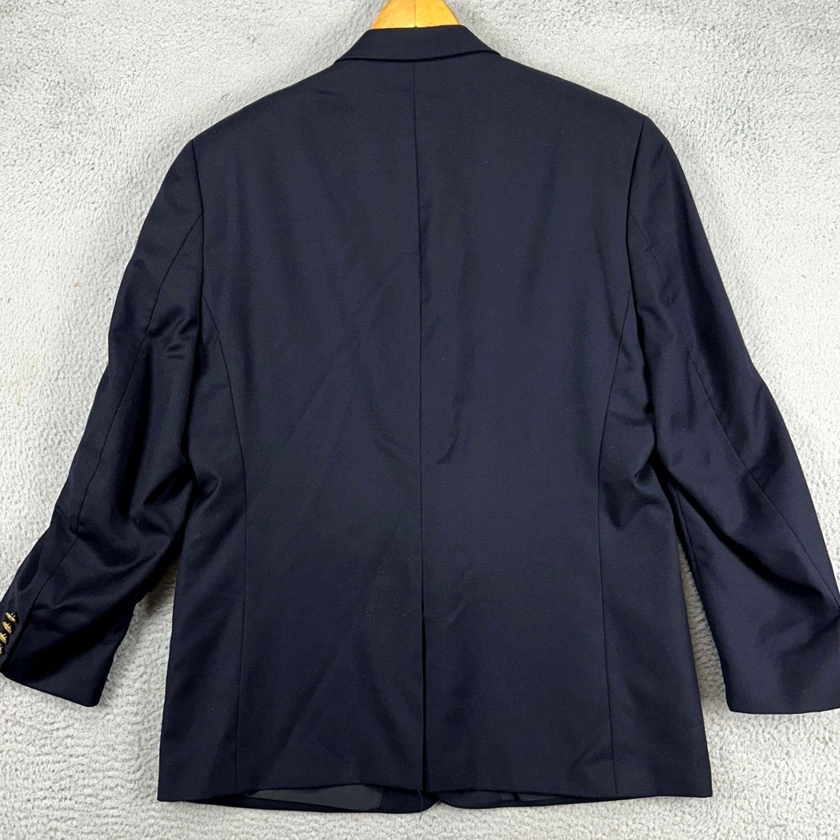 Ralph Lauren Lauren Ralph Lauren Mens Blazer Sport Coat 46R Navy Notch Lapel Two-Button Wool Solid Standard Fit Formal Office Jacket Size 46R - 2 Thumbnail