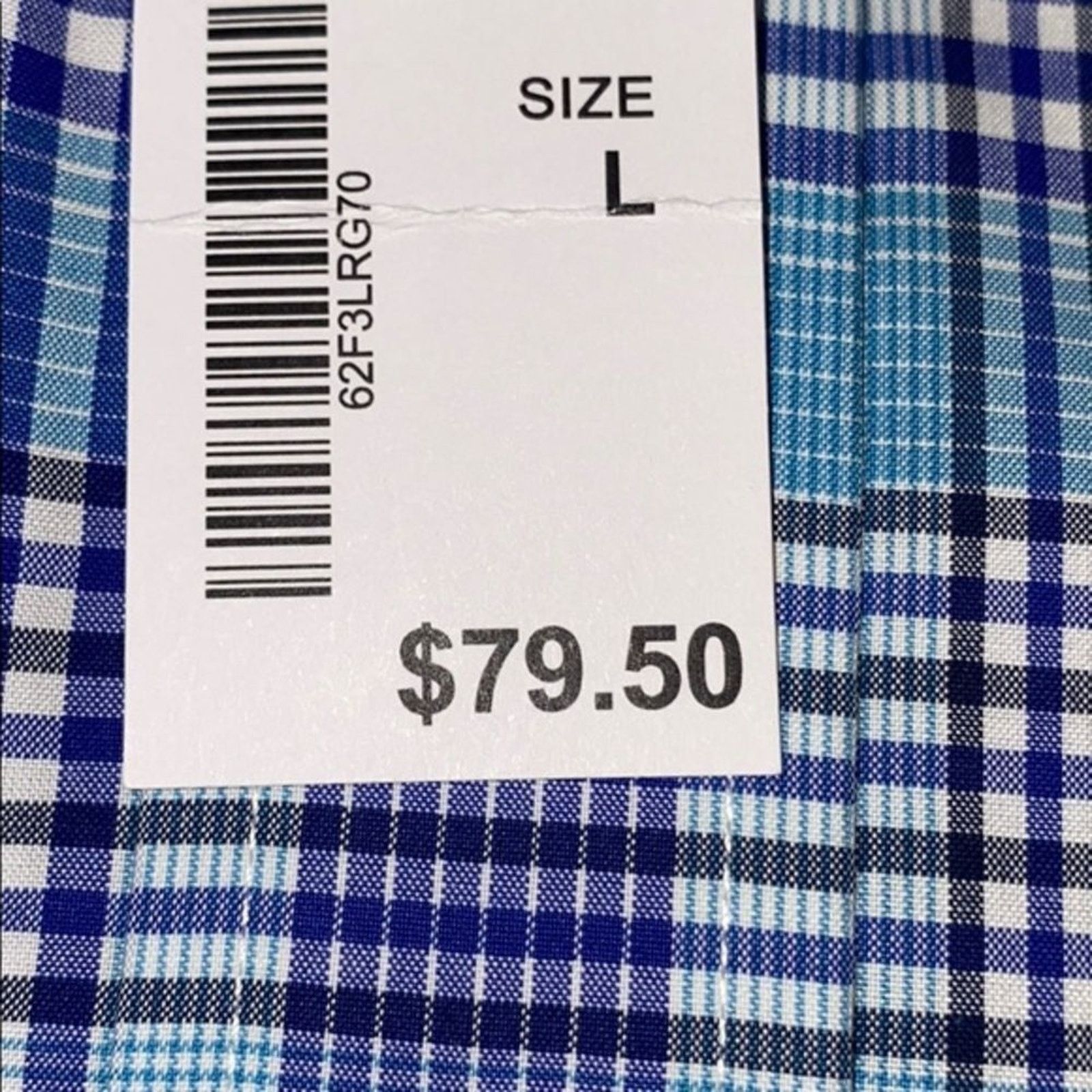 Jos A Bank Blue Plaid Button-Up Shirt Sz L, NWT