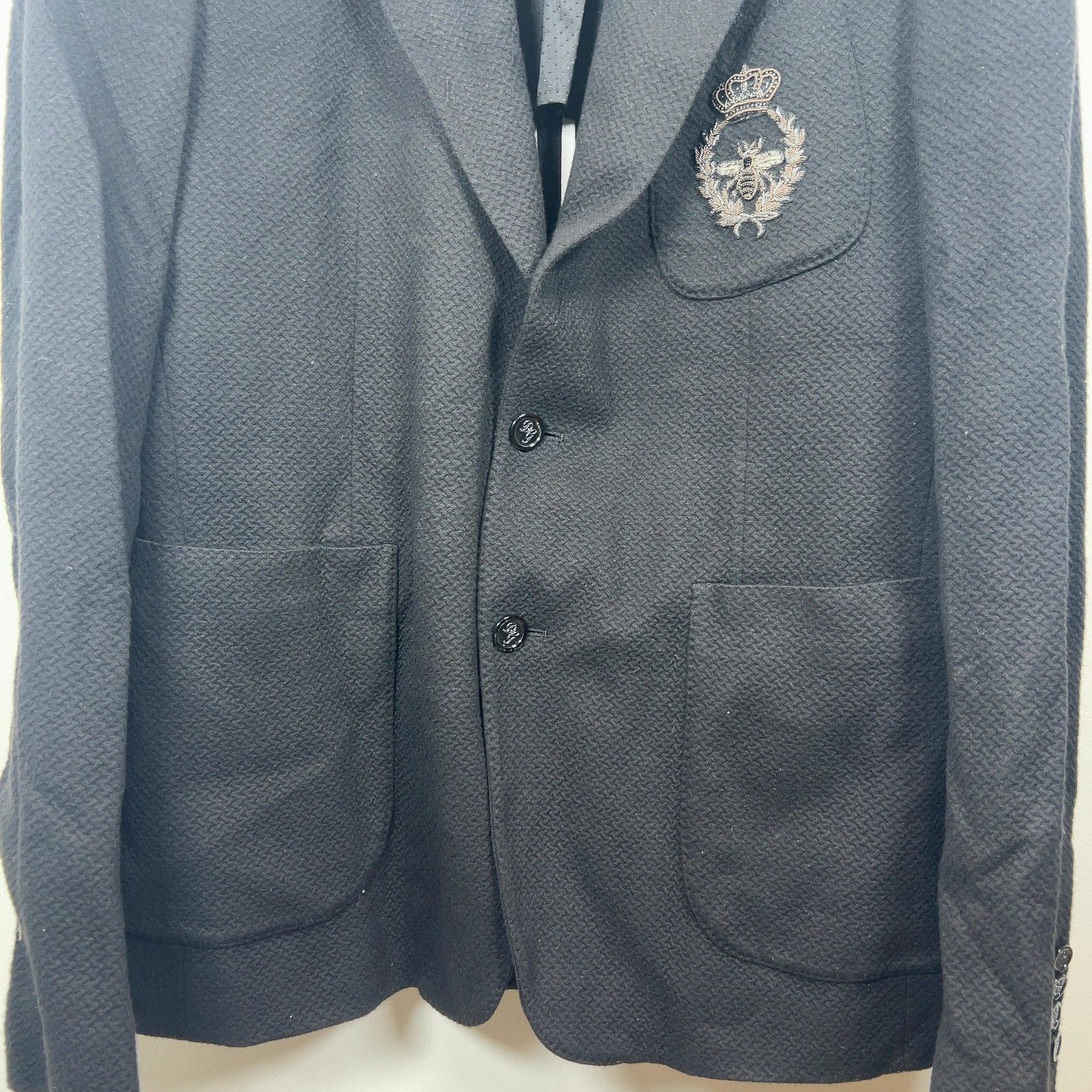 Dolce & Gabbana Dolce & Gabbana Textured Bee Crest Detail Blazer Size 52L - 3 Thumbnail