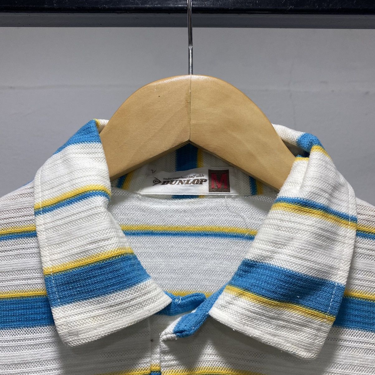 Dunlop × OVER THE STRiPES × Vintage 💥80s Single Stitch Stripes Polos Size US XS / EU 42 / 0 - 5 Thumbnail