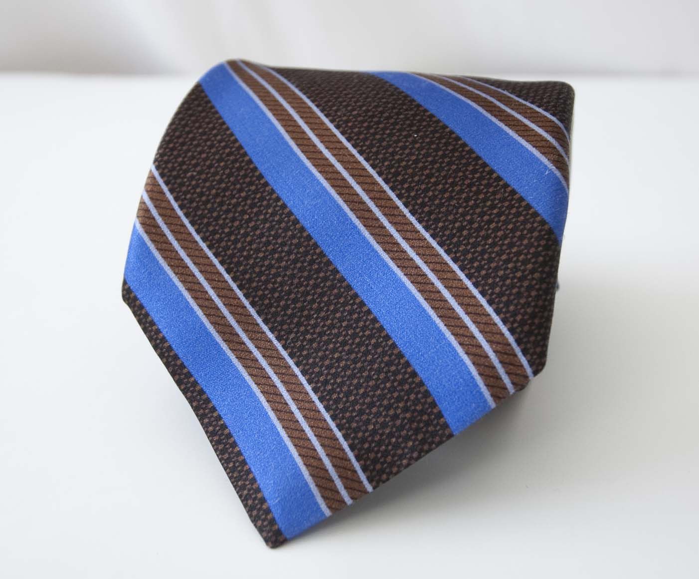Dolcepunta Dolcepunta Tie Brown / Blue Silk Made in Italy Size ONE SIZE - 1 Thumbnail