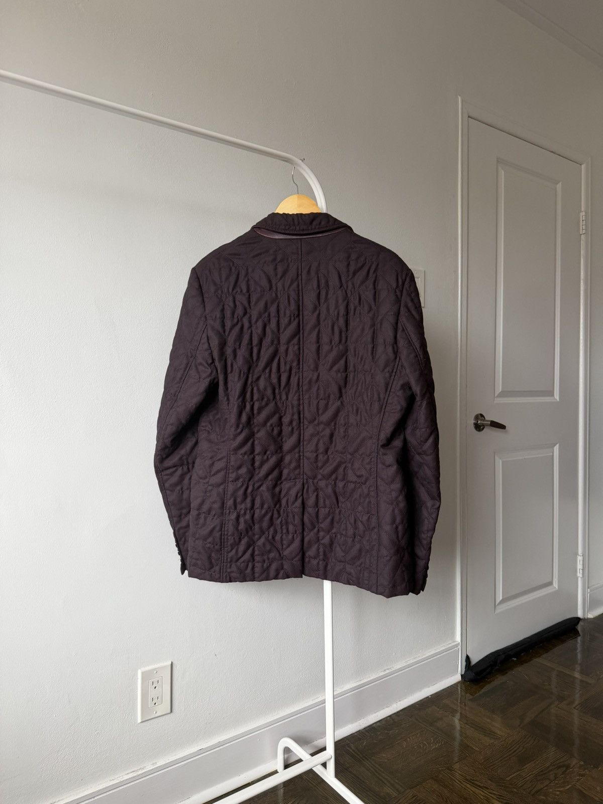 Versace Versace Collection Purple Wool Quilted Jacket Blazer Leather Size US M / EU 48-50 / 2 - 13 Thumbnail