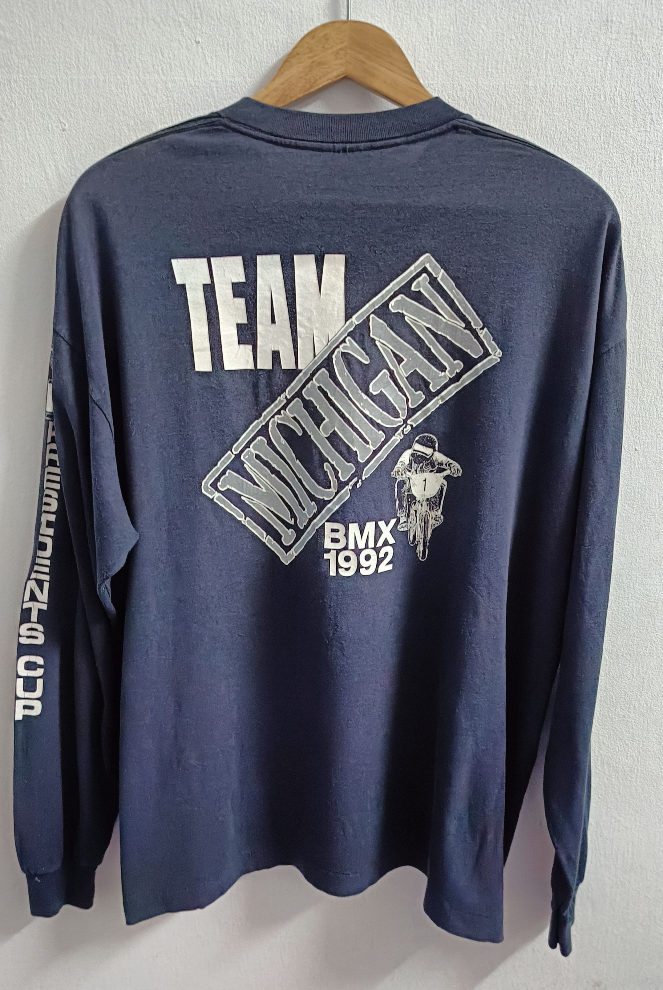 🔥🔥Rare Vintage 90s Team Michigan BMX Long Sleeve Tee