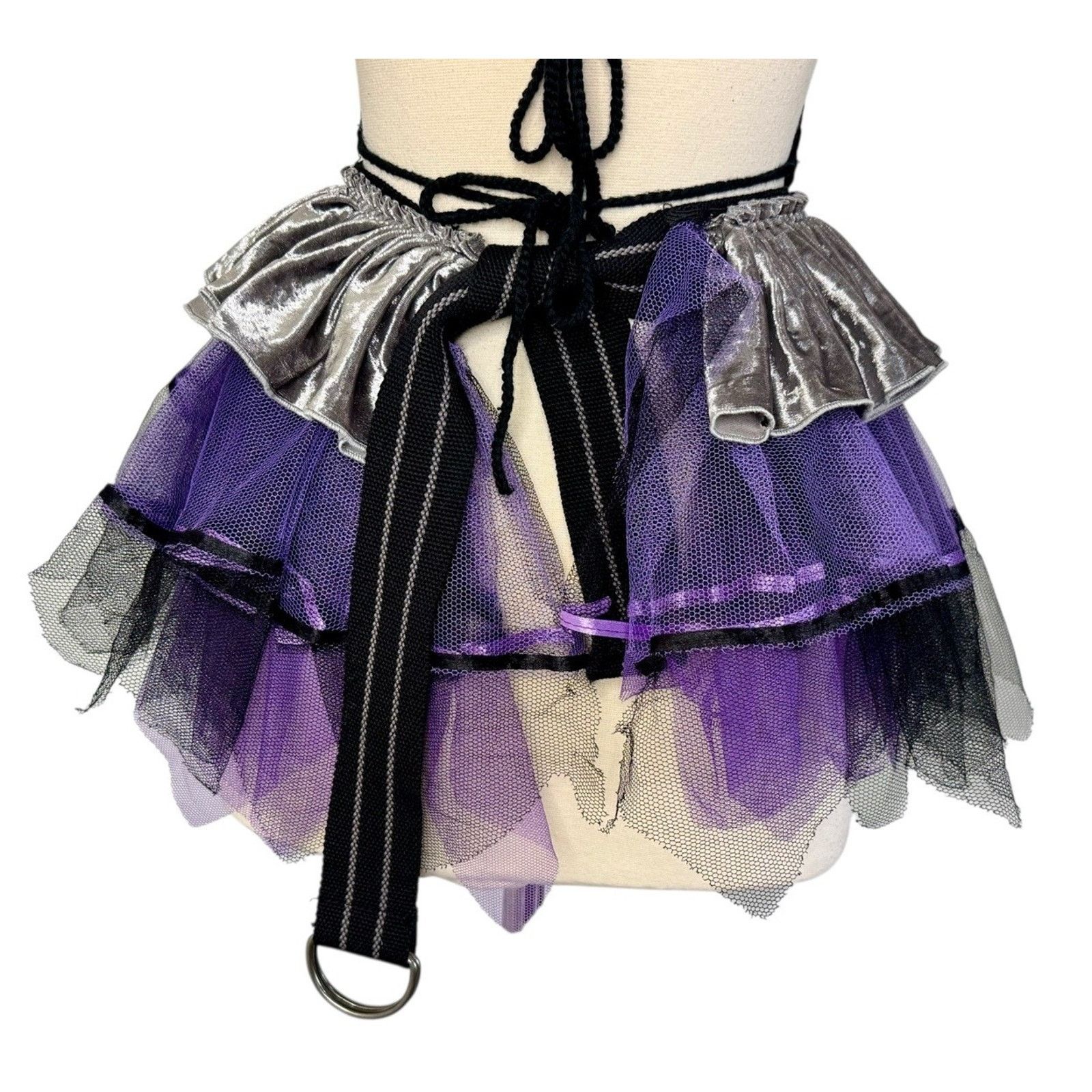 Other Y2K Crochet Butterfly Top Velvet Mesh Tutu Cyberpunk OS Size 32" / US 10 / IT 46 - 8 Thumbnail