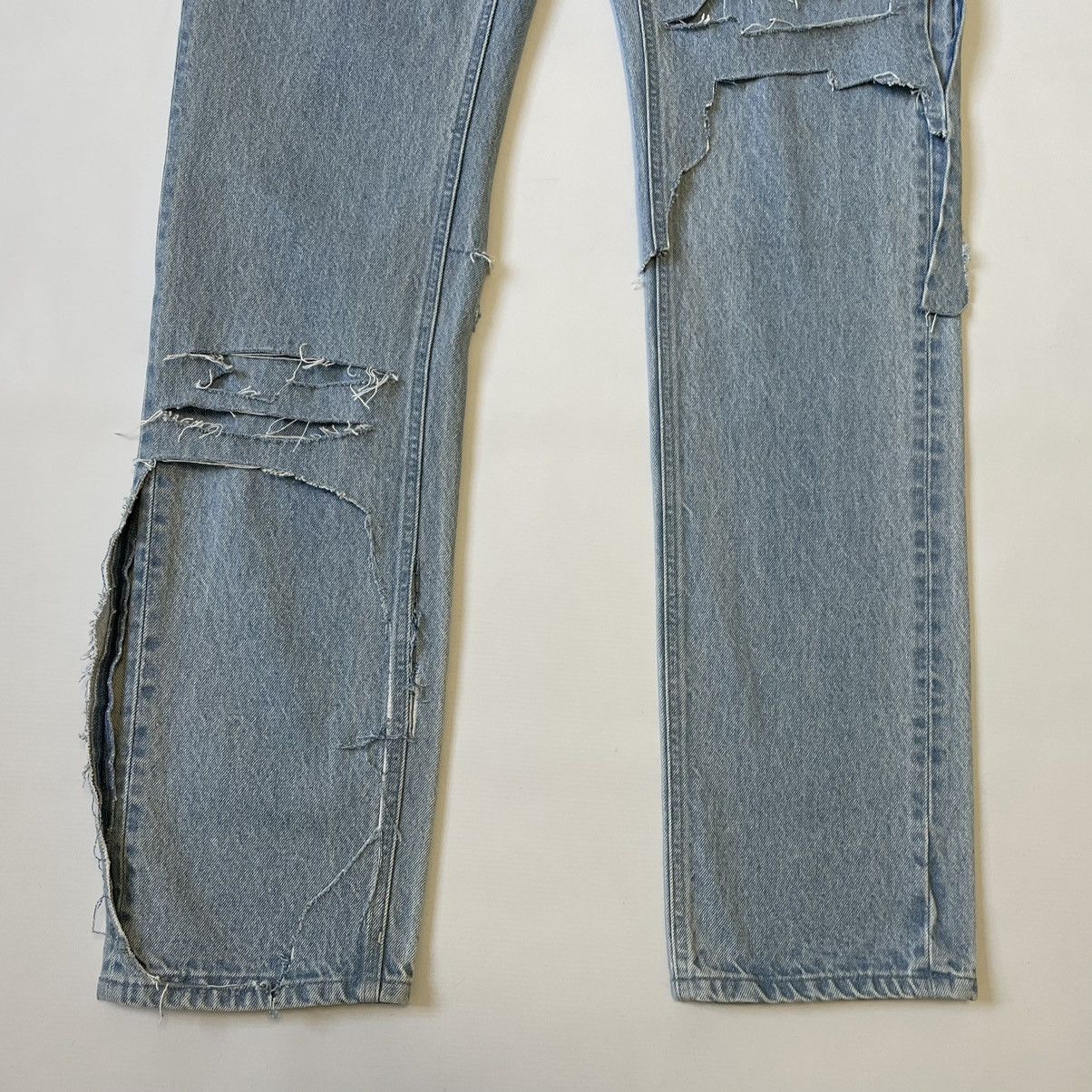 Raf Simons S/S 20 Destroyed Double Layer Jeans Size US 34 / EU 50 - 13 Thumbnail