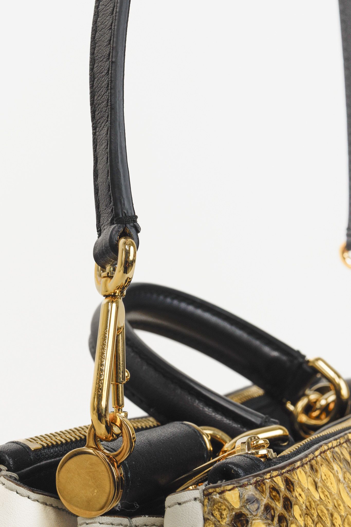 Dolce & Gabbana Dolce & Gabbana Yellow Python Cream Leather Miss Sicily Tote Size ONE SIZE - 8 Thumbnail