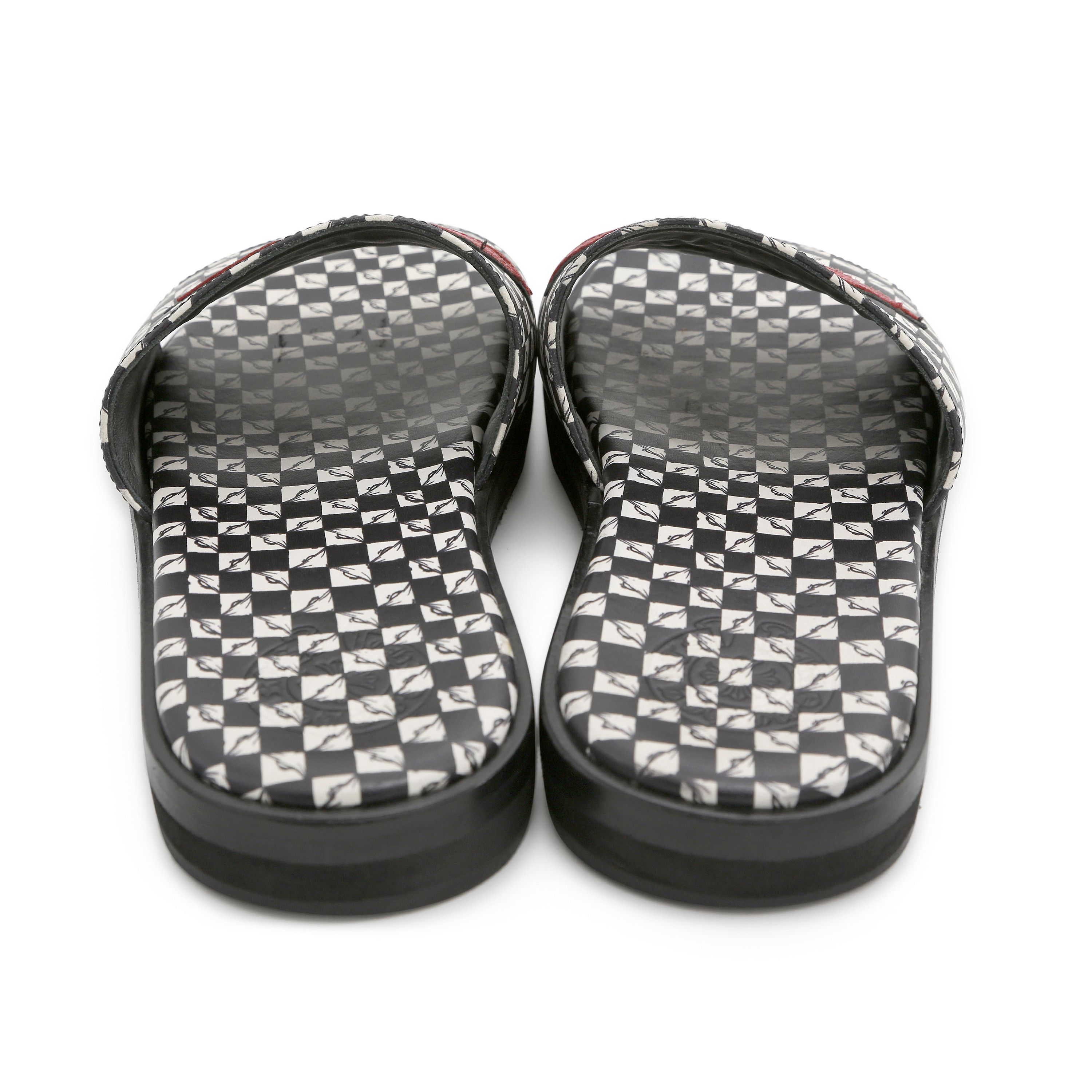 Chrome Hearts Matty Boy Chomper Slides Checkered w Red Lip Size US 10 / EU 43 - 4 Thumbnail