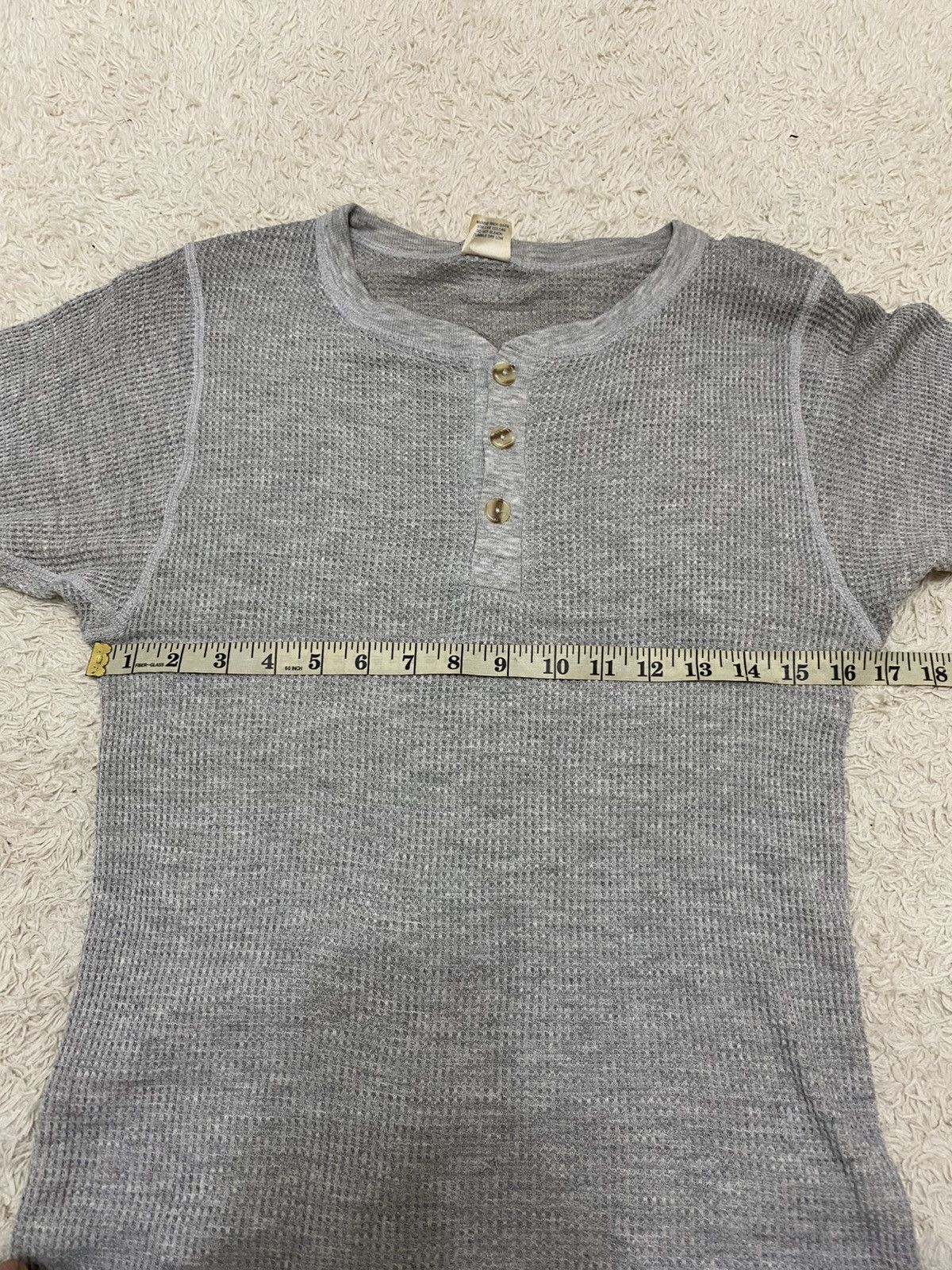 Vintage long john 80s Thermal Top Button Front Waffle Knit Shirt Size US L / EU 52-54 / 3 - 8 Thumbnail