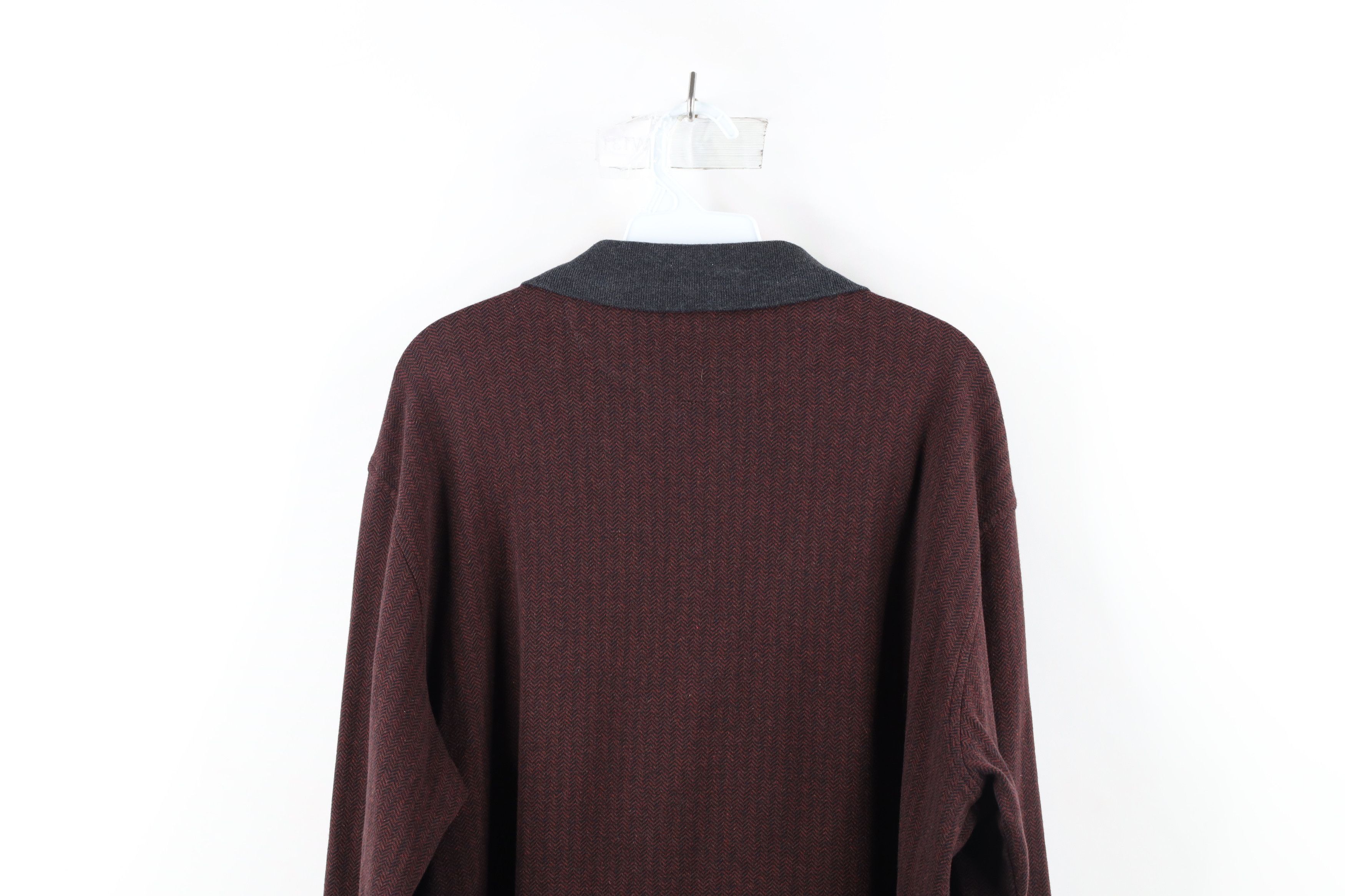 Lands' End × Vintage Vintage 90s Lands End Herringbone Long Sleeve Rugby Shirt Size US L / EU 52-54 / 3 - 9 Thumbnail
