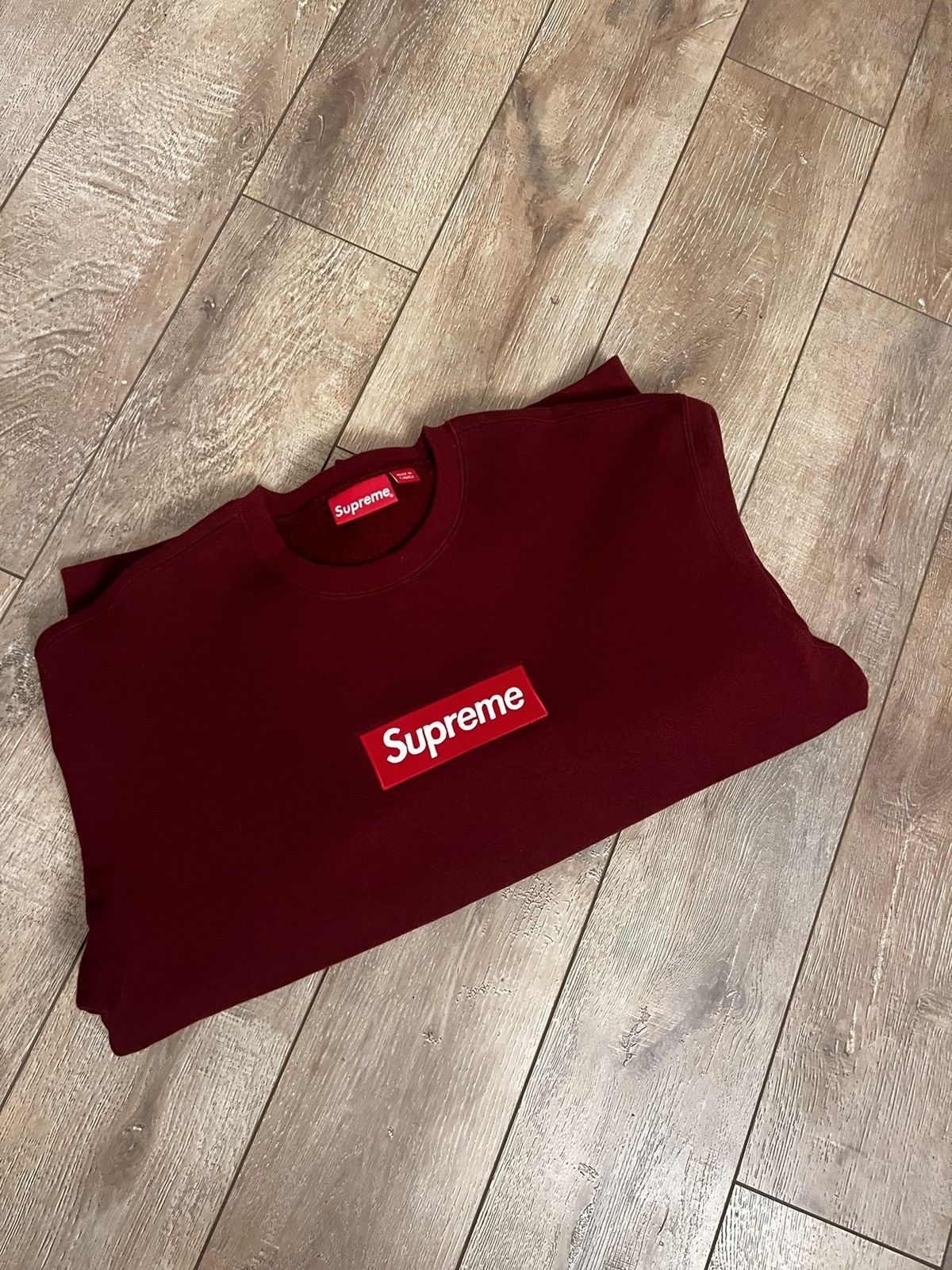 Supreme Supreme Box Logo Crewneck Cardinal Size US M / EU 48-50 / 2 - 1 Thumbnail