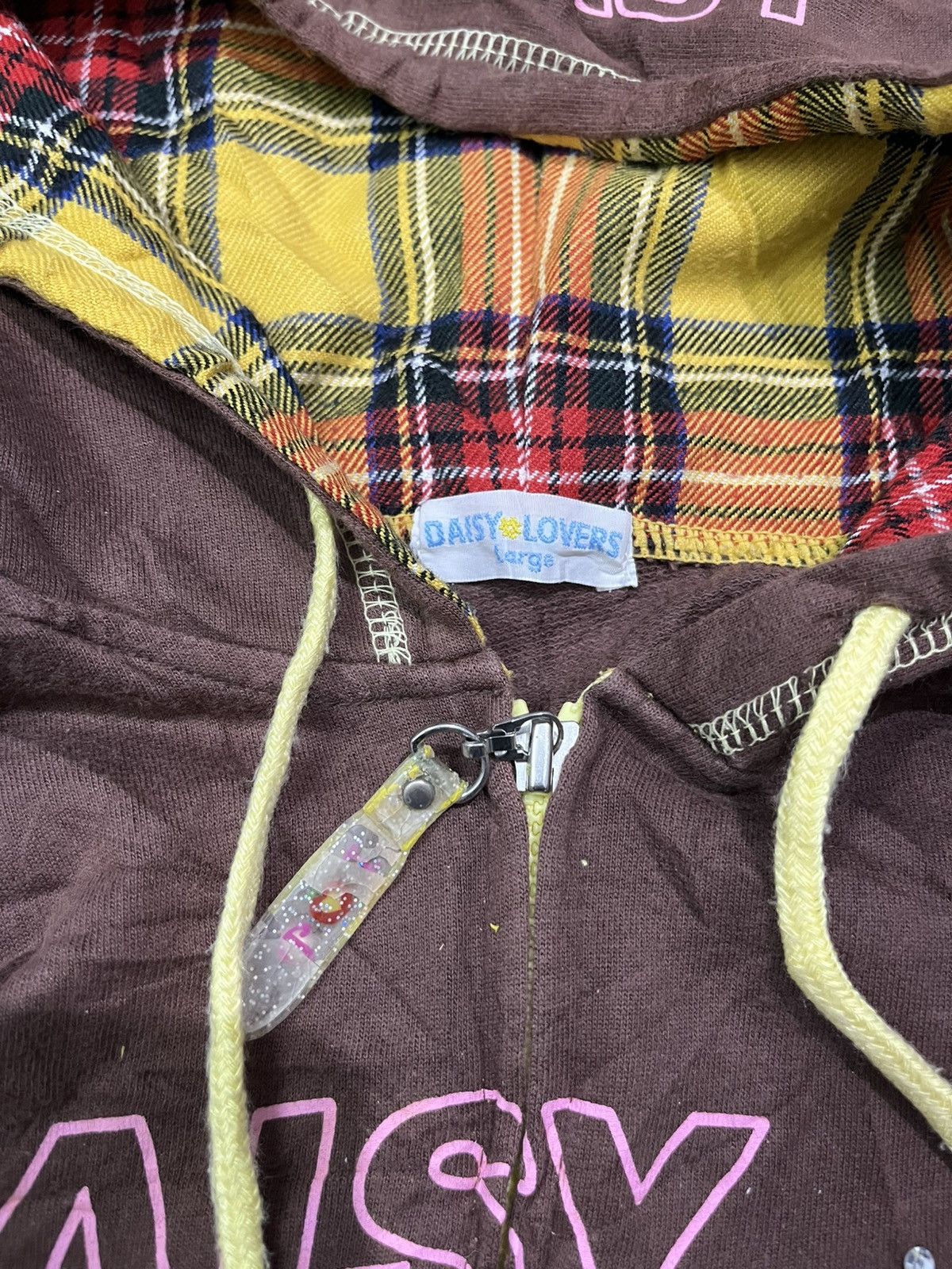 Hysteric Glamour 2000s Daisy lovers love rock glitter tartan hoodie Size US L / EU 52-54 / 3 - 3 Thumbnail