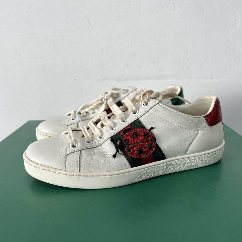 Gucci Gucci Ace Leather Pineapple Embroidered Sneakers 0079 Size US 6 / IT 36 - 1 Thumbnail