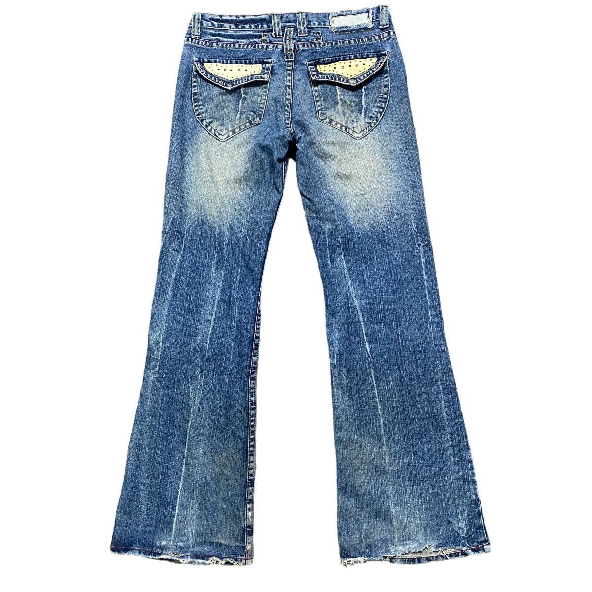 Japanese Brand Ozz-First Pinball Mudwash Denim Flare Jeans Size US 33 - 1 Thumbnail
