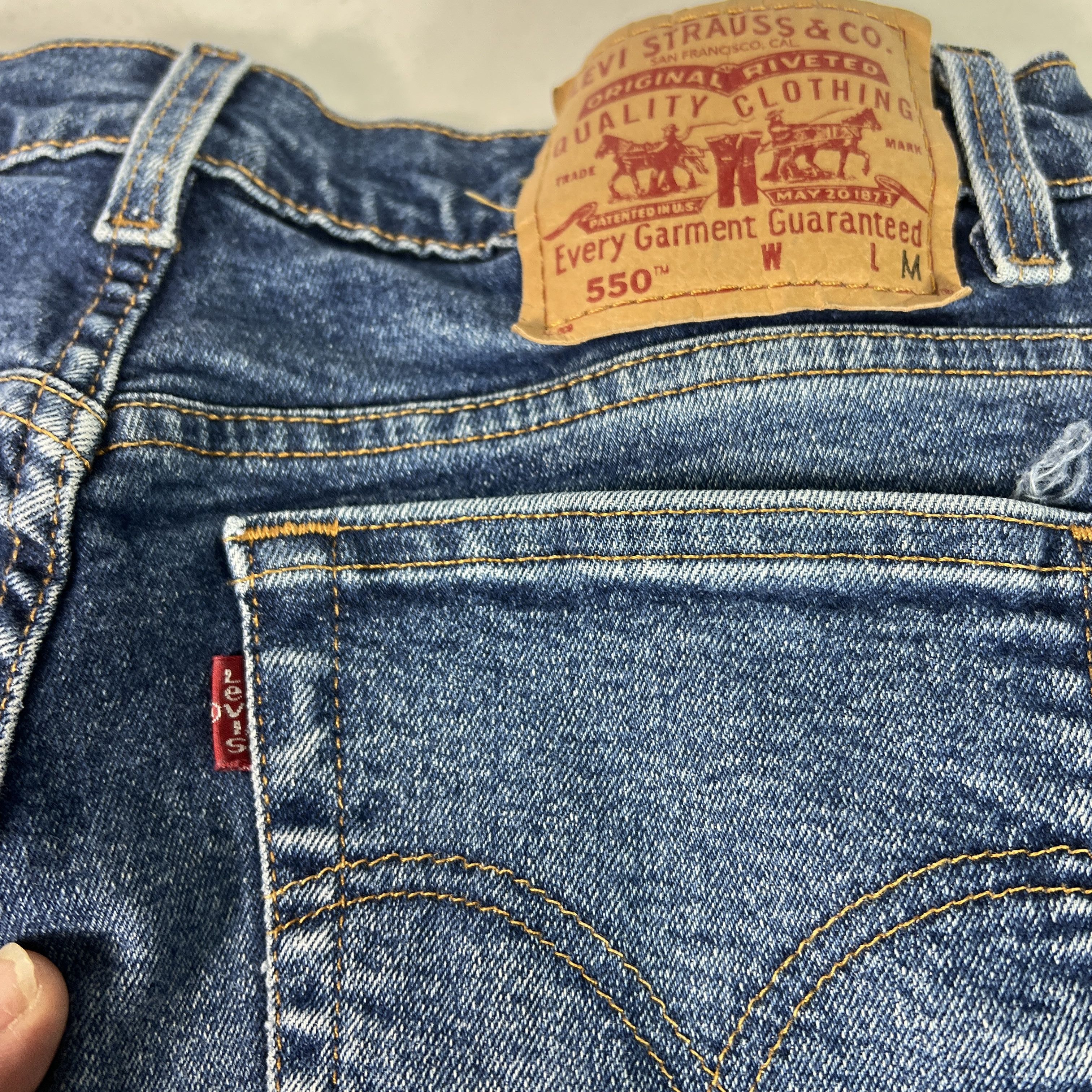 Levi's VTG 90s Levi's Jeans 550 Relaxed Tapered Blue Stretch Denim Size 30" / US 8 / IT 44 - 14 Thumbnail
