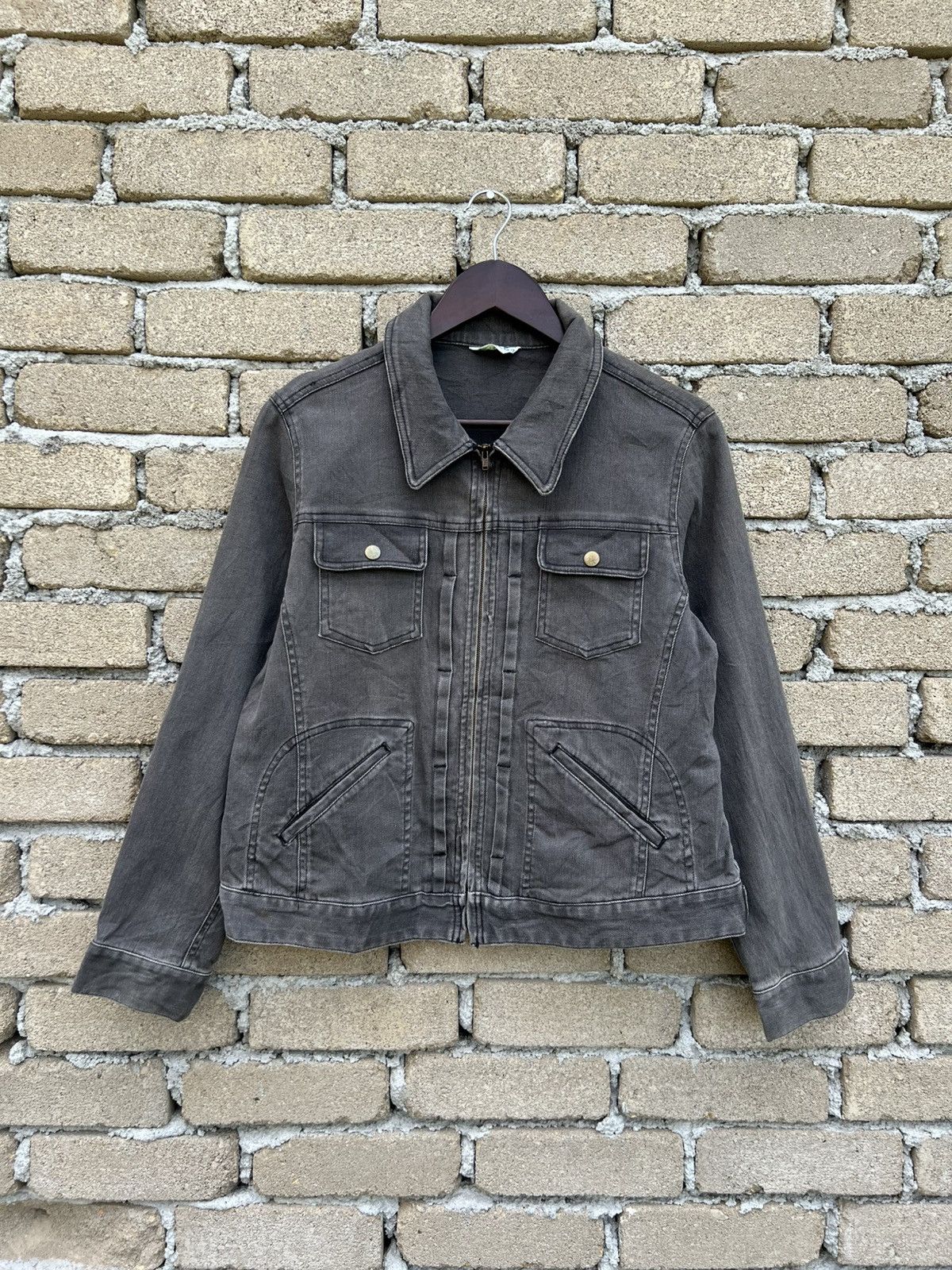 Japanese Brand Paleo 2 Denim Zipper Jacket Size L / US 10 / IT 46 - 2 Thumbnail