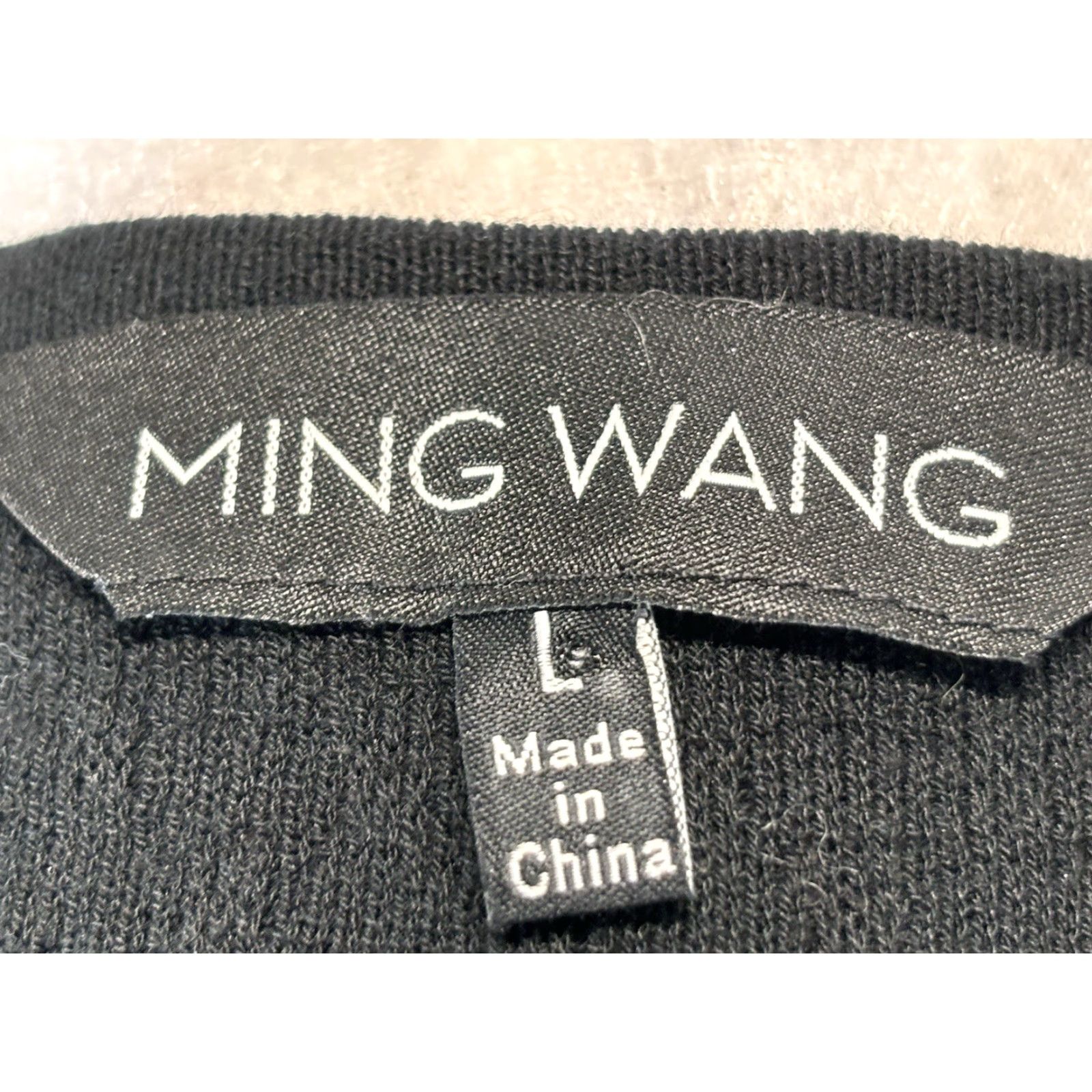 Vintage Ming Wang Sweater Womens Large Black Ruffle Beaded Knit Pullover Round Neck Short Sleeve Classic Size L / US 10 / IT 46 - 7 Thumbnail